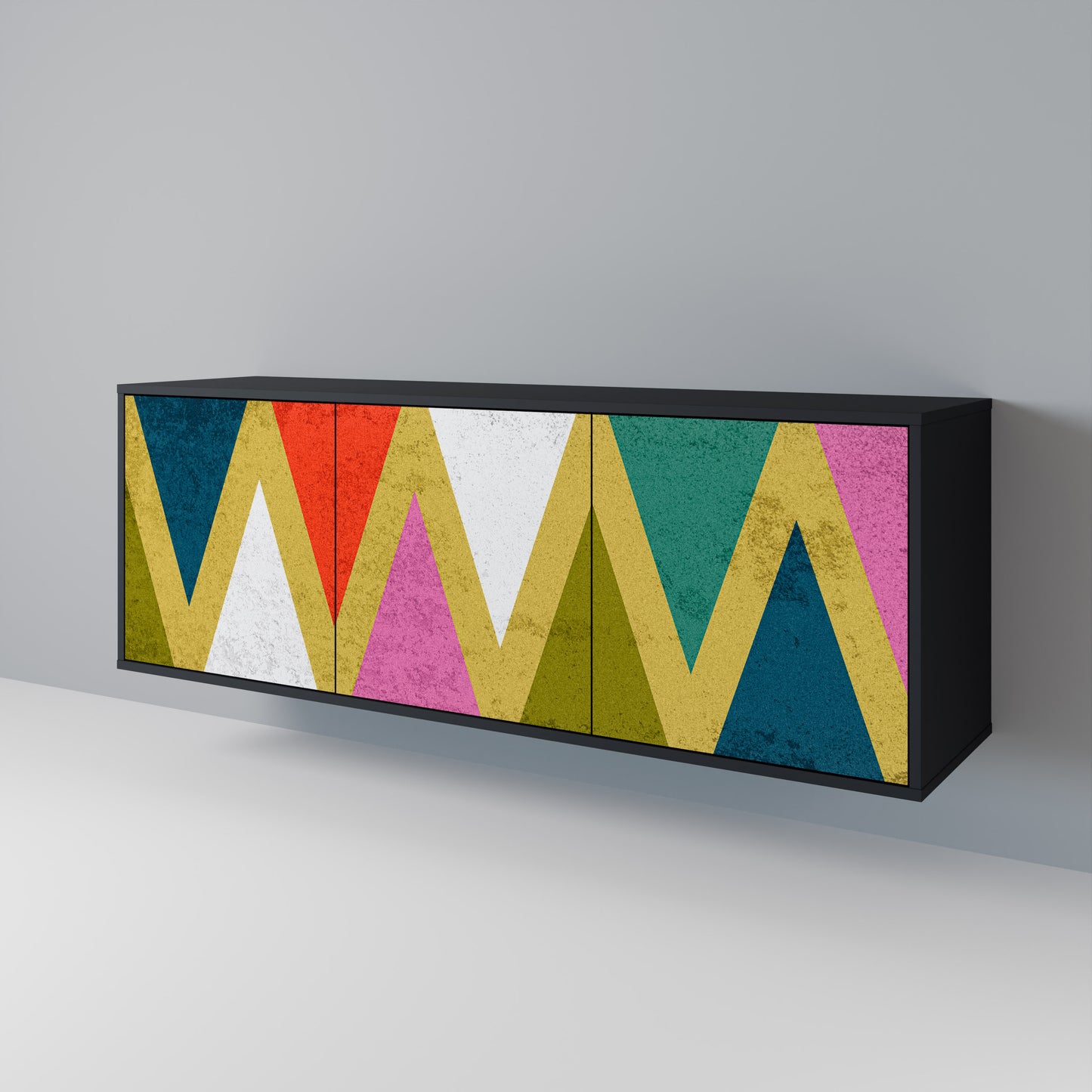COLORFUL TRIANGLES Třídveřová komoda