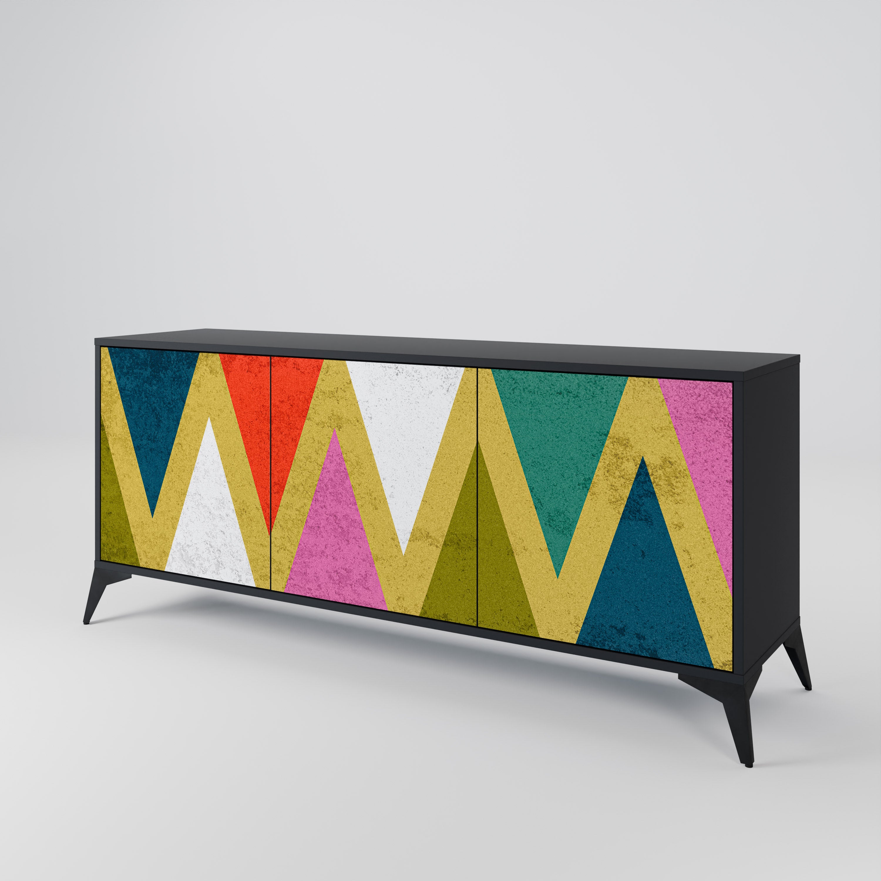 COLORFUL TRIANGLES 3-Door Sideboard