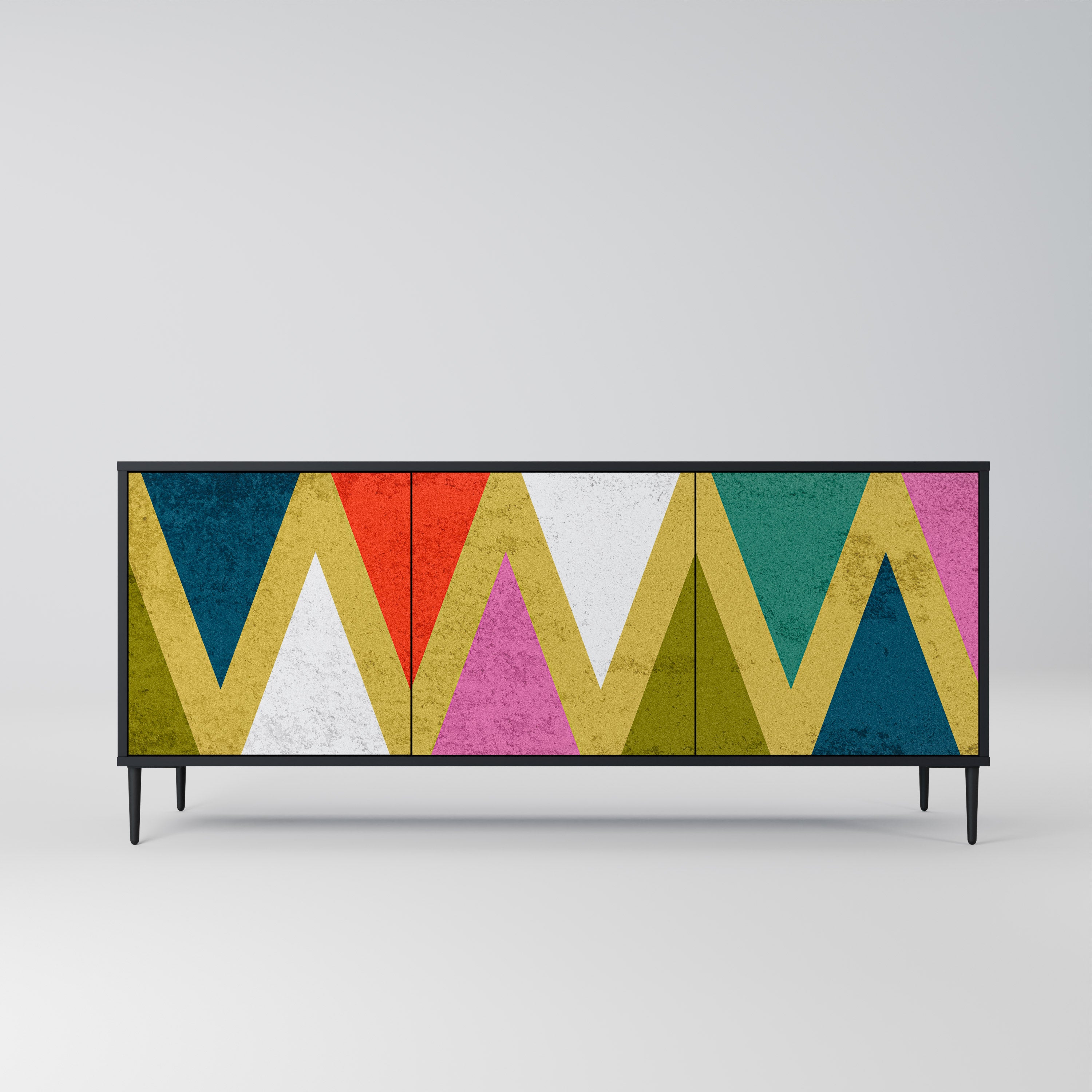 COLORFUL TRIANGLES 3-Door Sideboard