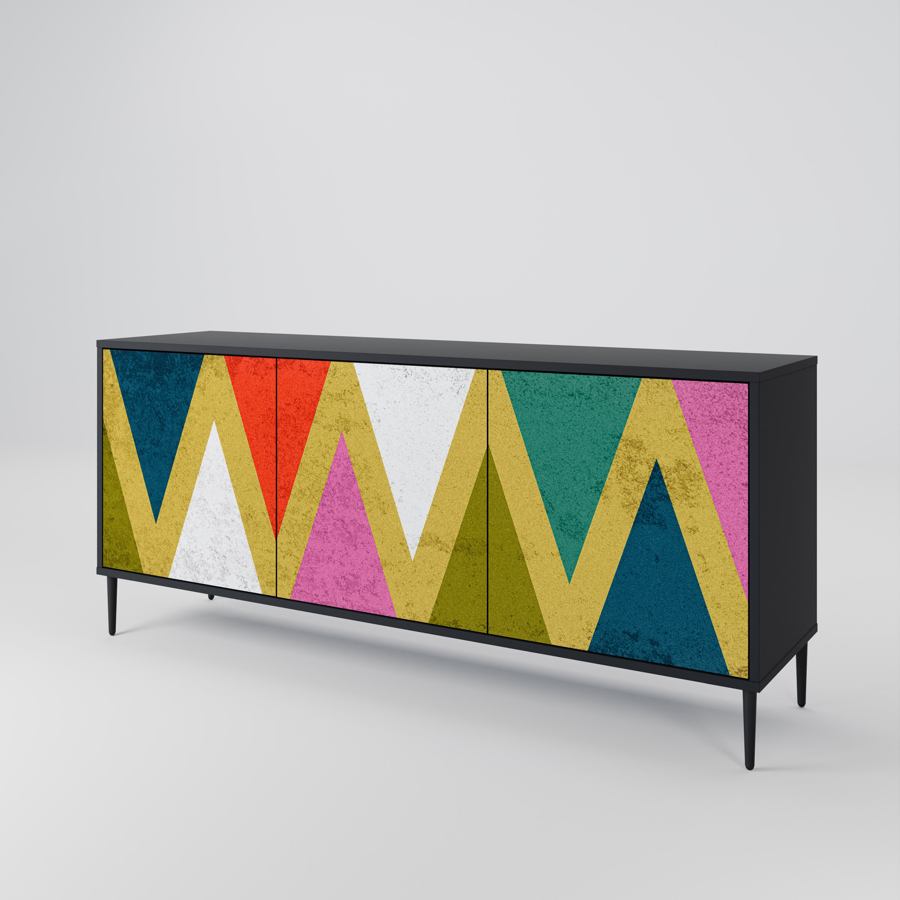 COLORFUL TRIANGLES 3-Door Sideboard