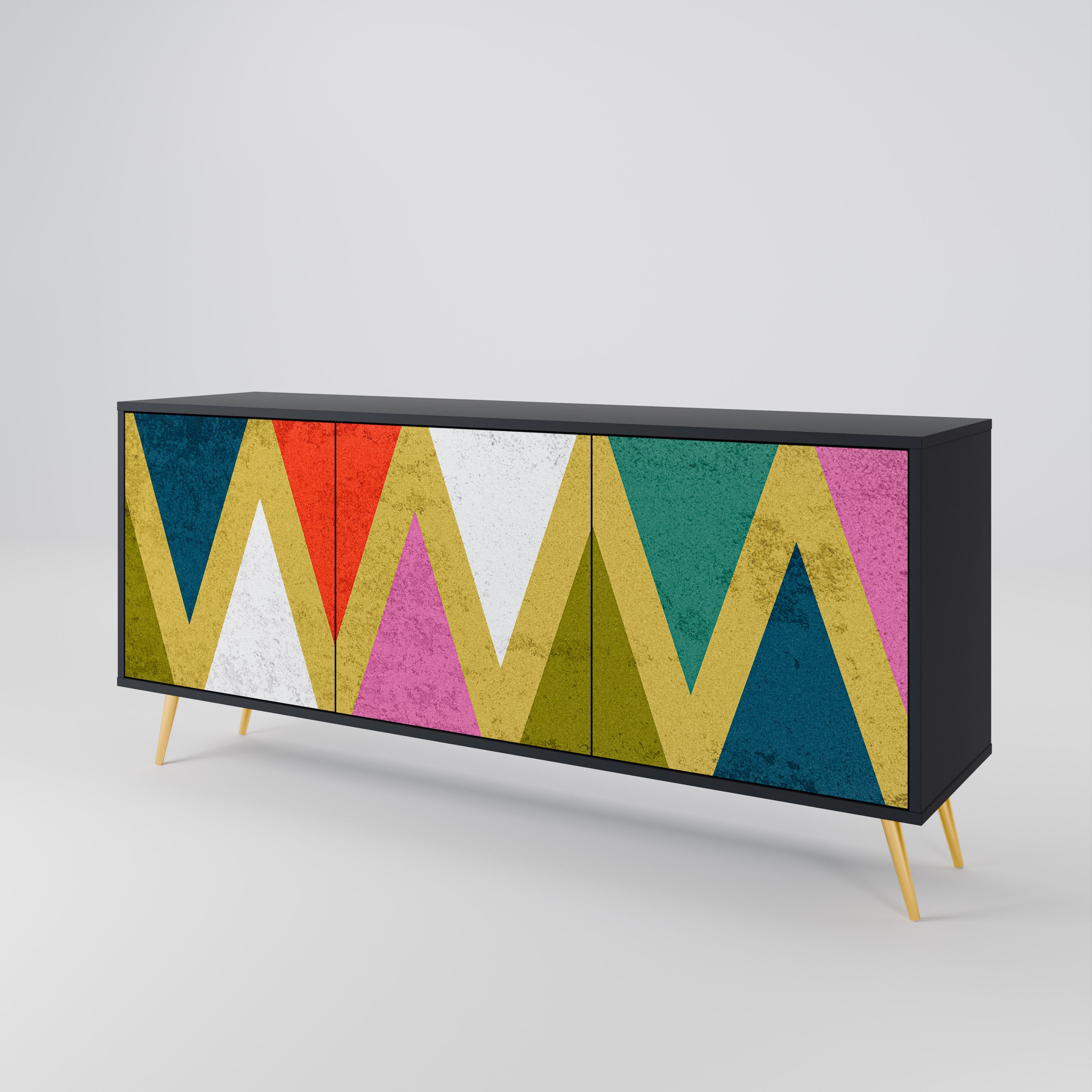 COLORFUL TRIANGLES 3-Door Sideboard