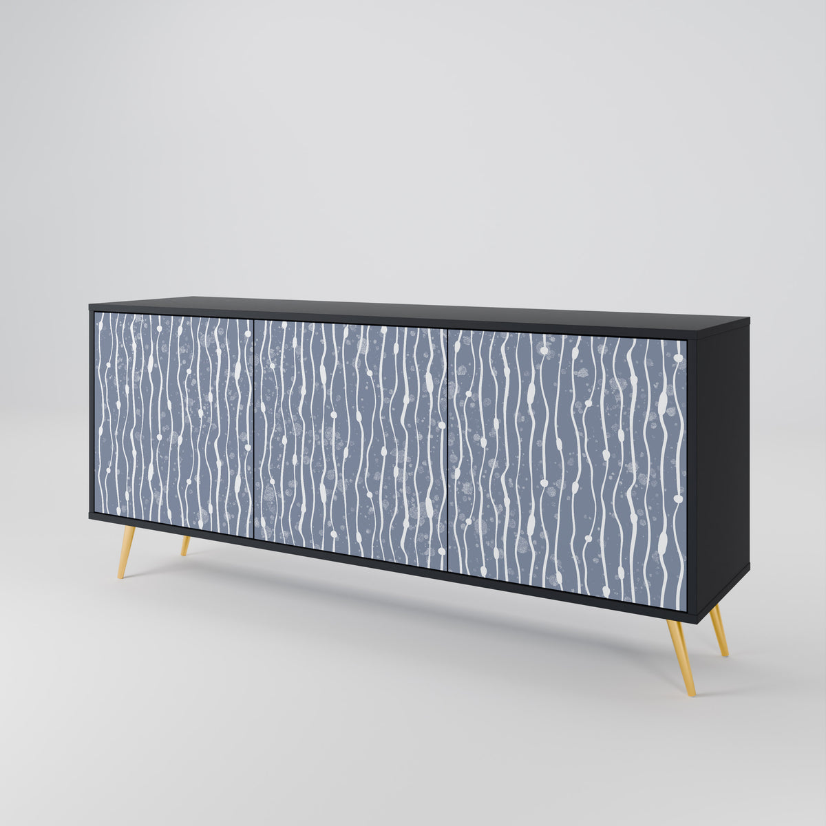 GRAPHITE RAIN Třídveřová komoda