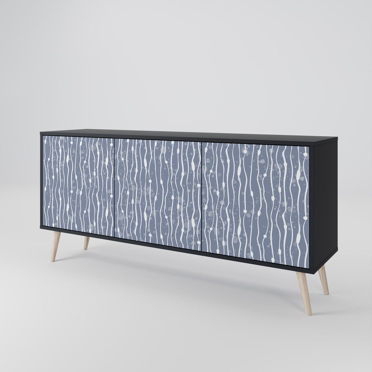 GRAPHITE RAIN Třídveřová komoda
