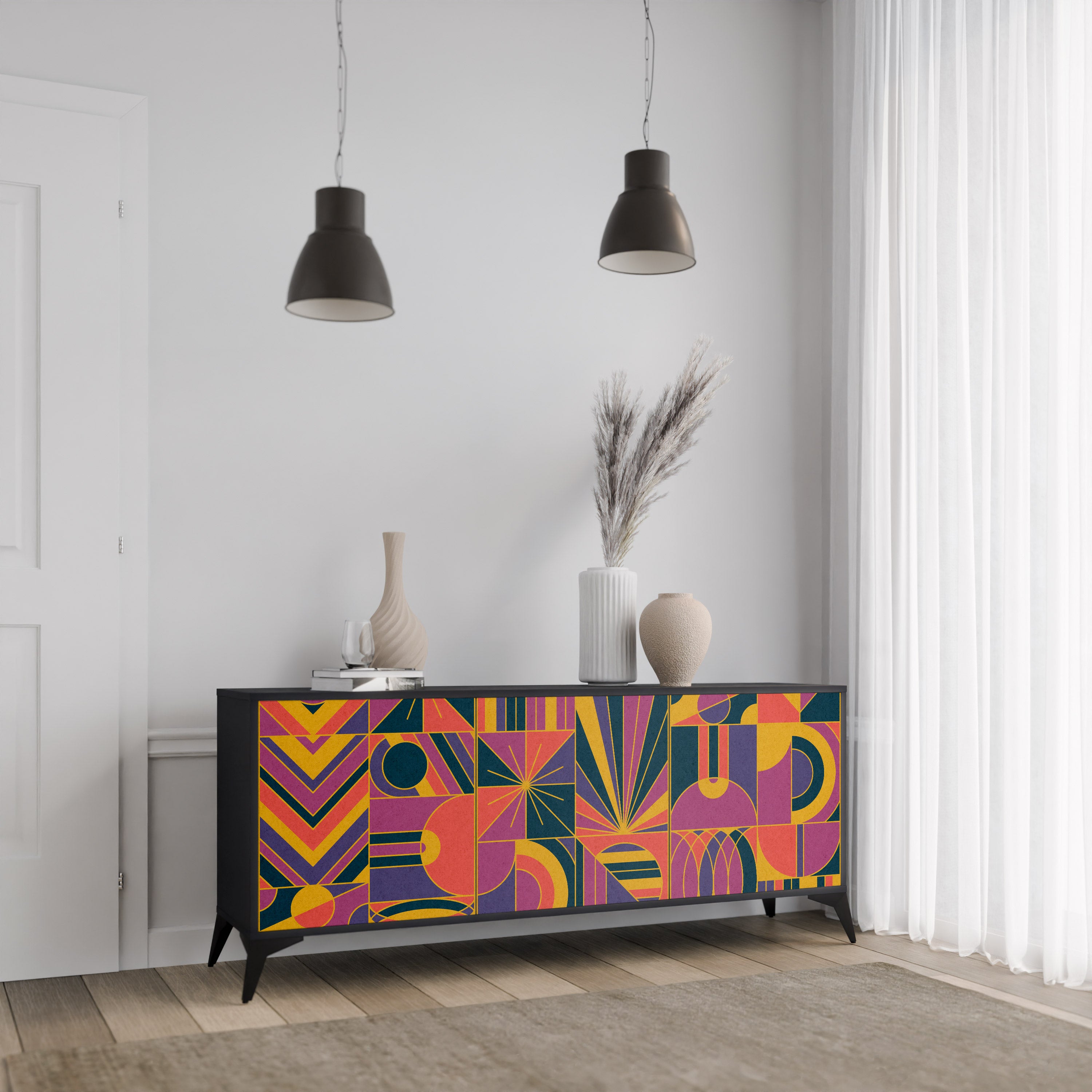 ELECTRIC PATTERNS 3-Door Sideboard