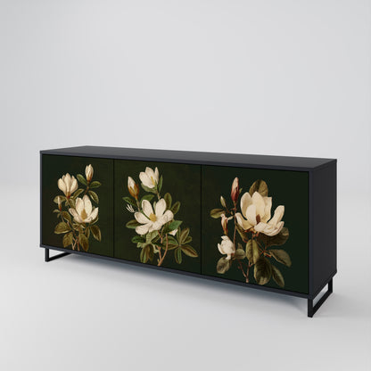 FLORAL NOIR Třídveřová komoda
