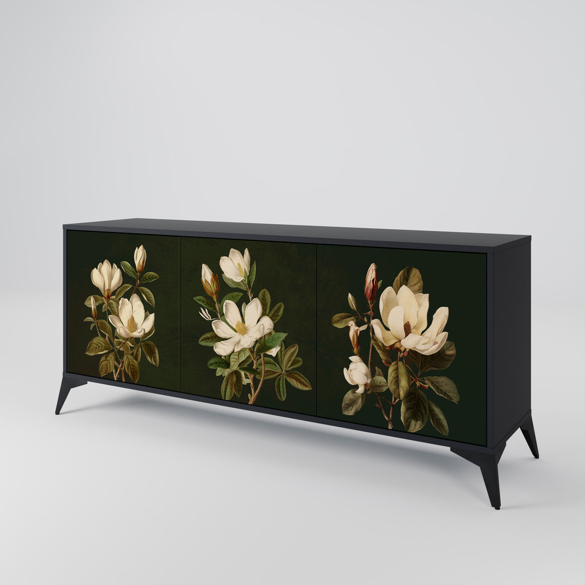 FLORAL NOIR Třídveřová komoda