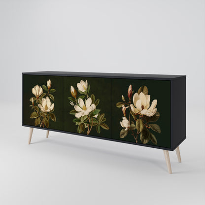 FLORAL NOIR Třídveřová komoda