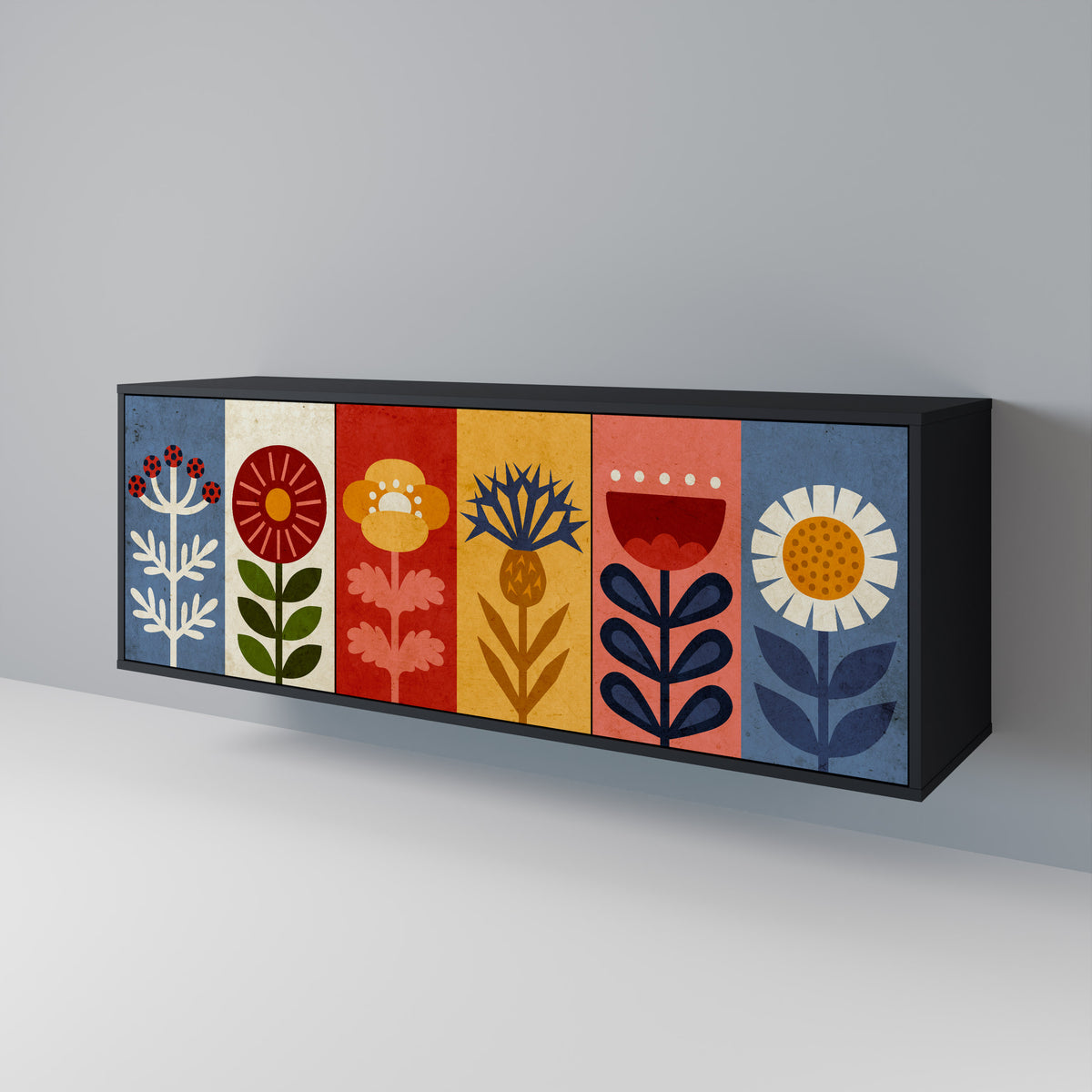 SCANDIC FLOWERET Třídveřová komoda