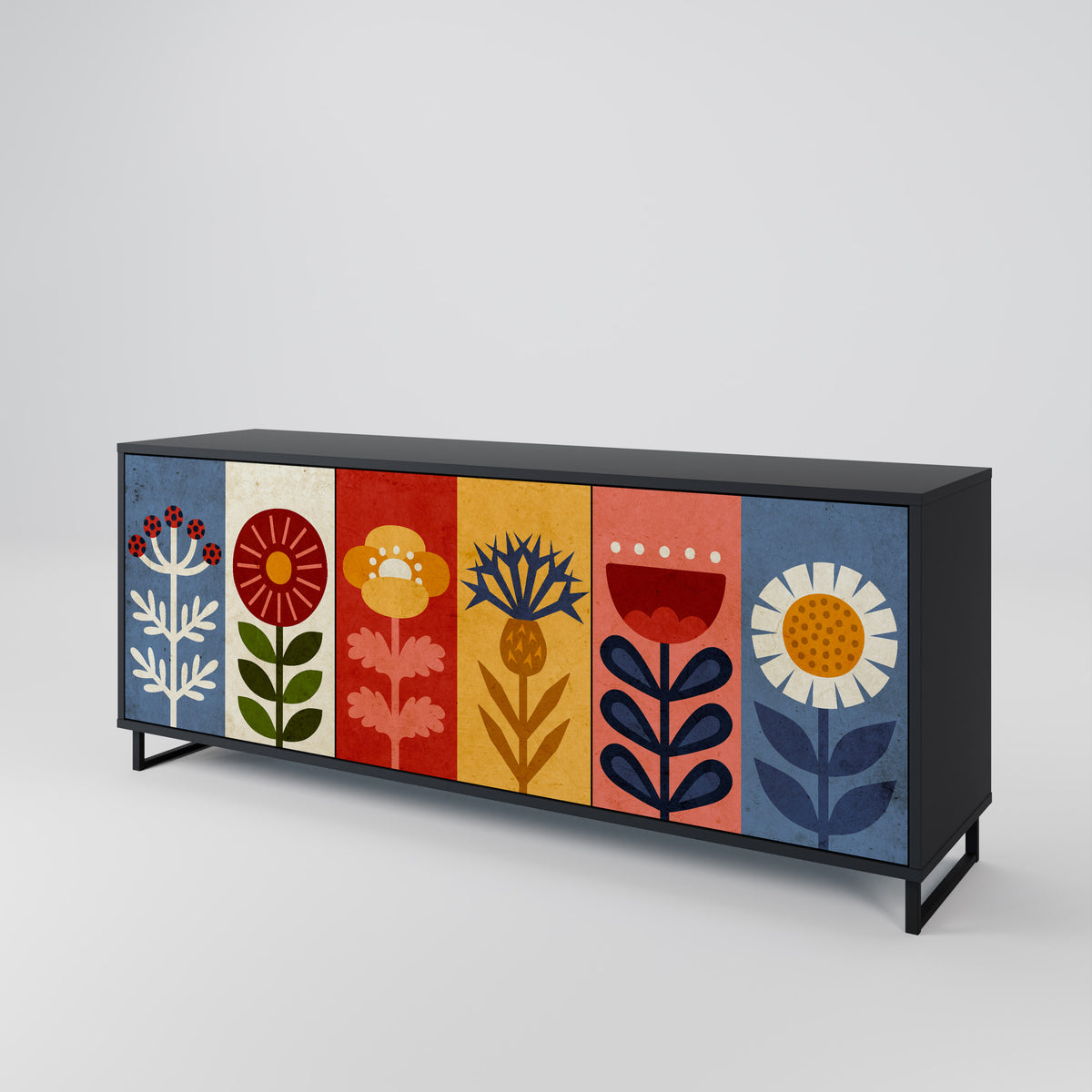 SCANDIC FLOWERET Třídveřová komoda