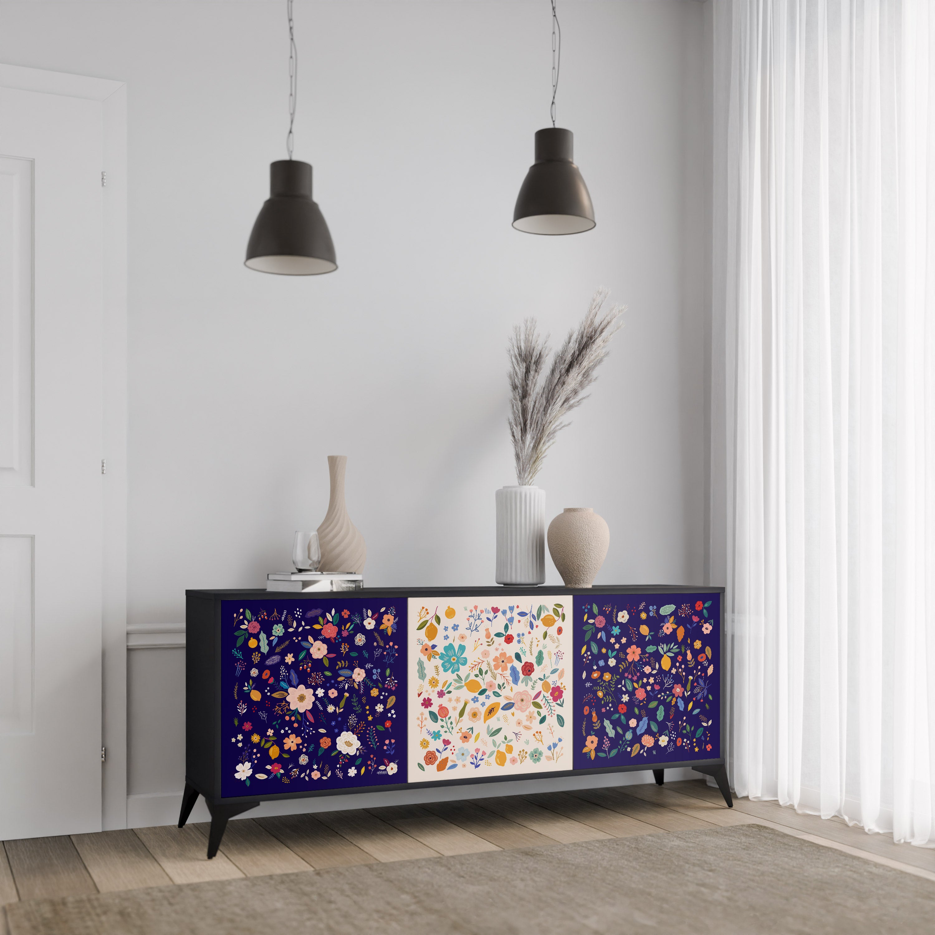FLORAL COMBINATION 3-Door Sideboard