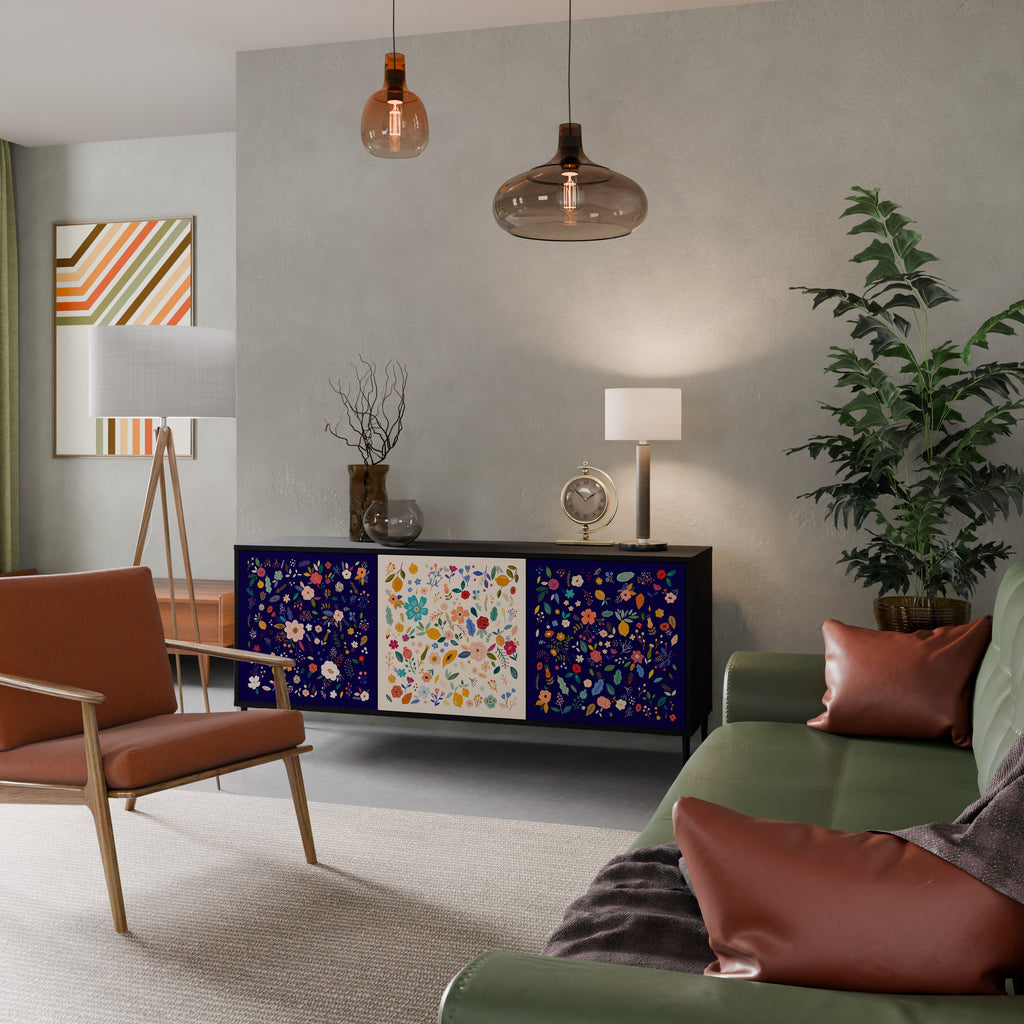 FLORAL COMBINATION Třídveřová komoda