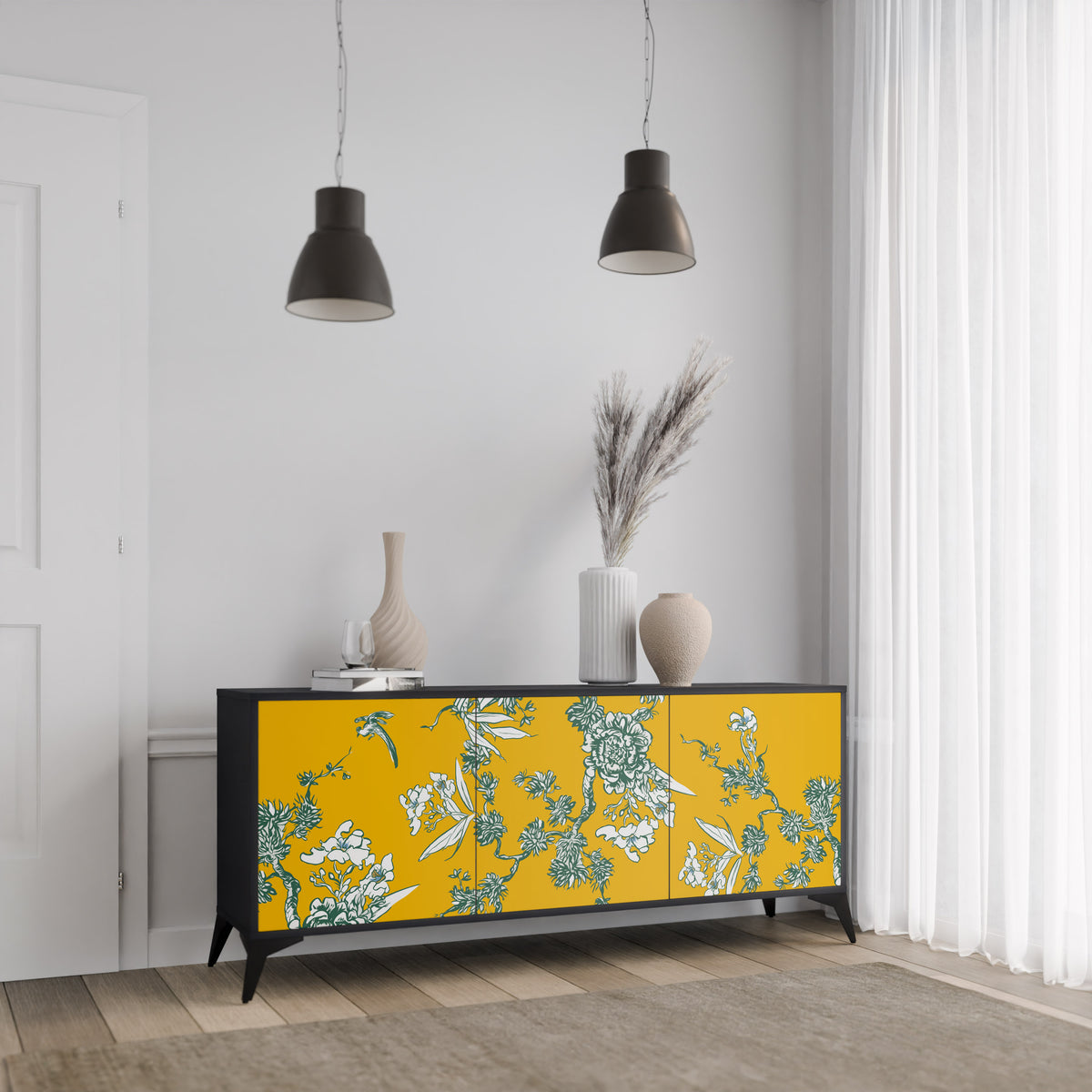 YELLOW CHINOISERIE Třídveřová komoda