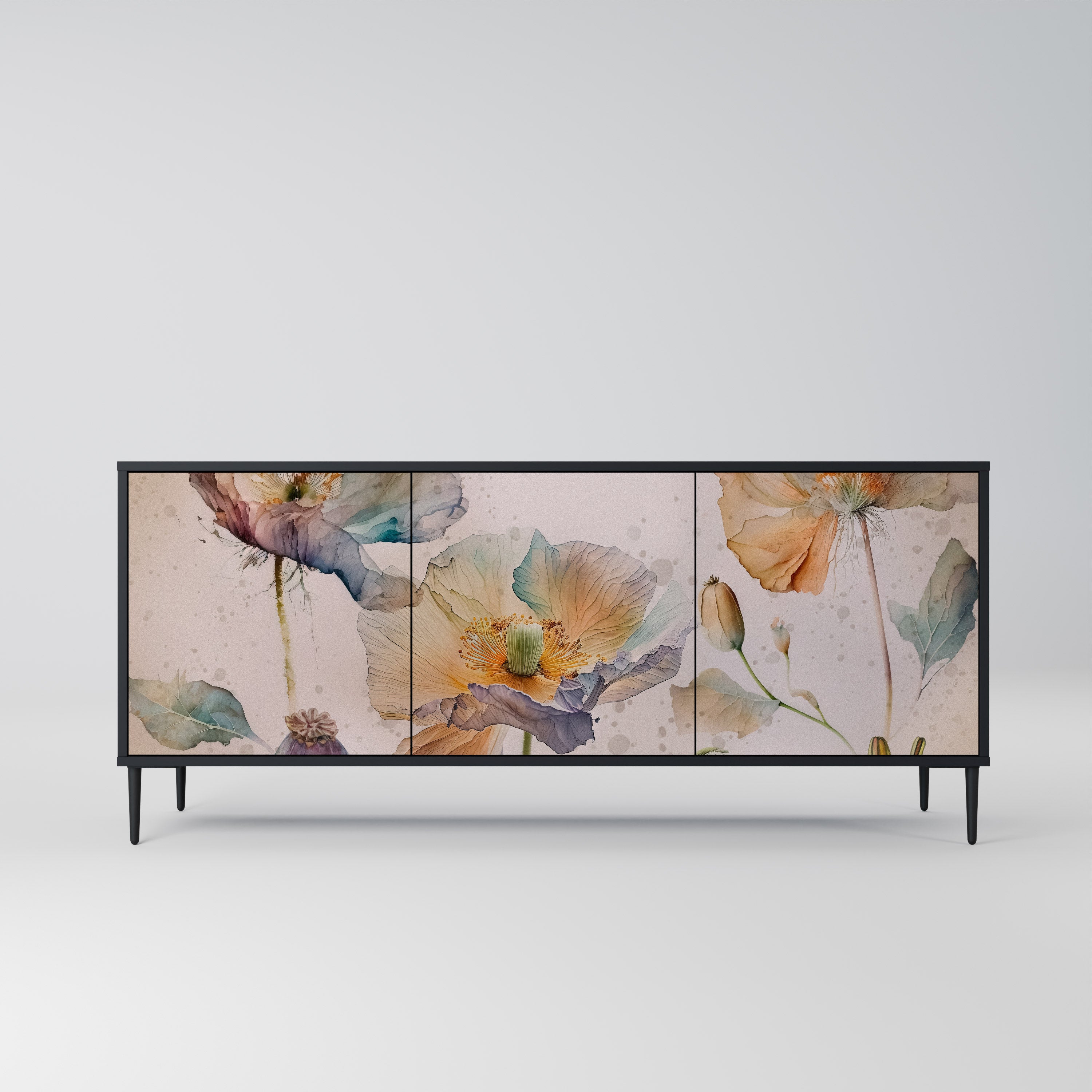 SOFTEN POPPY 3-Door Sideboard