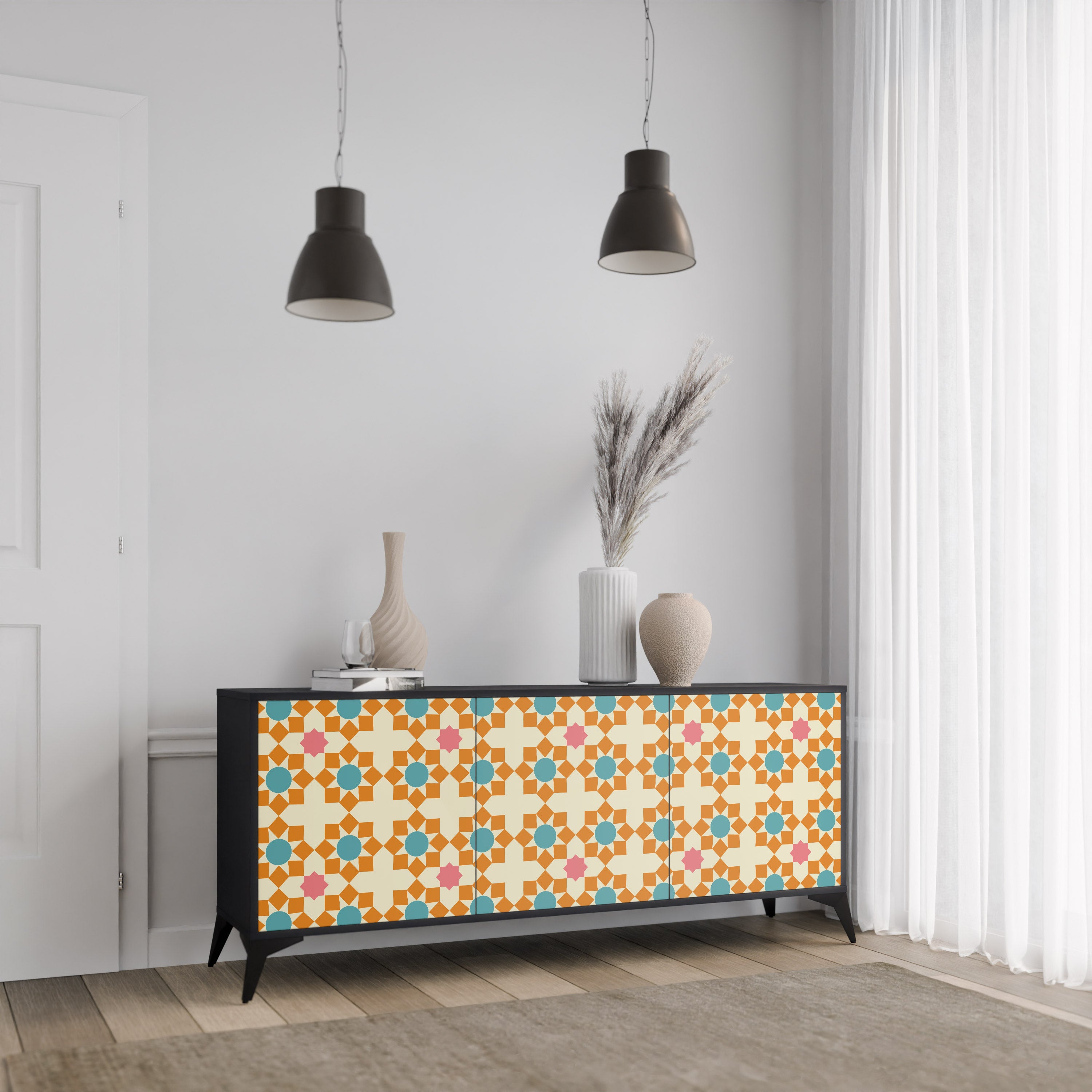 FLORAL DECOR 3-Door Sideboard