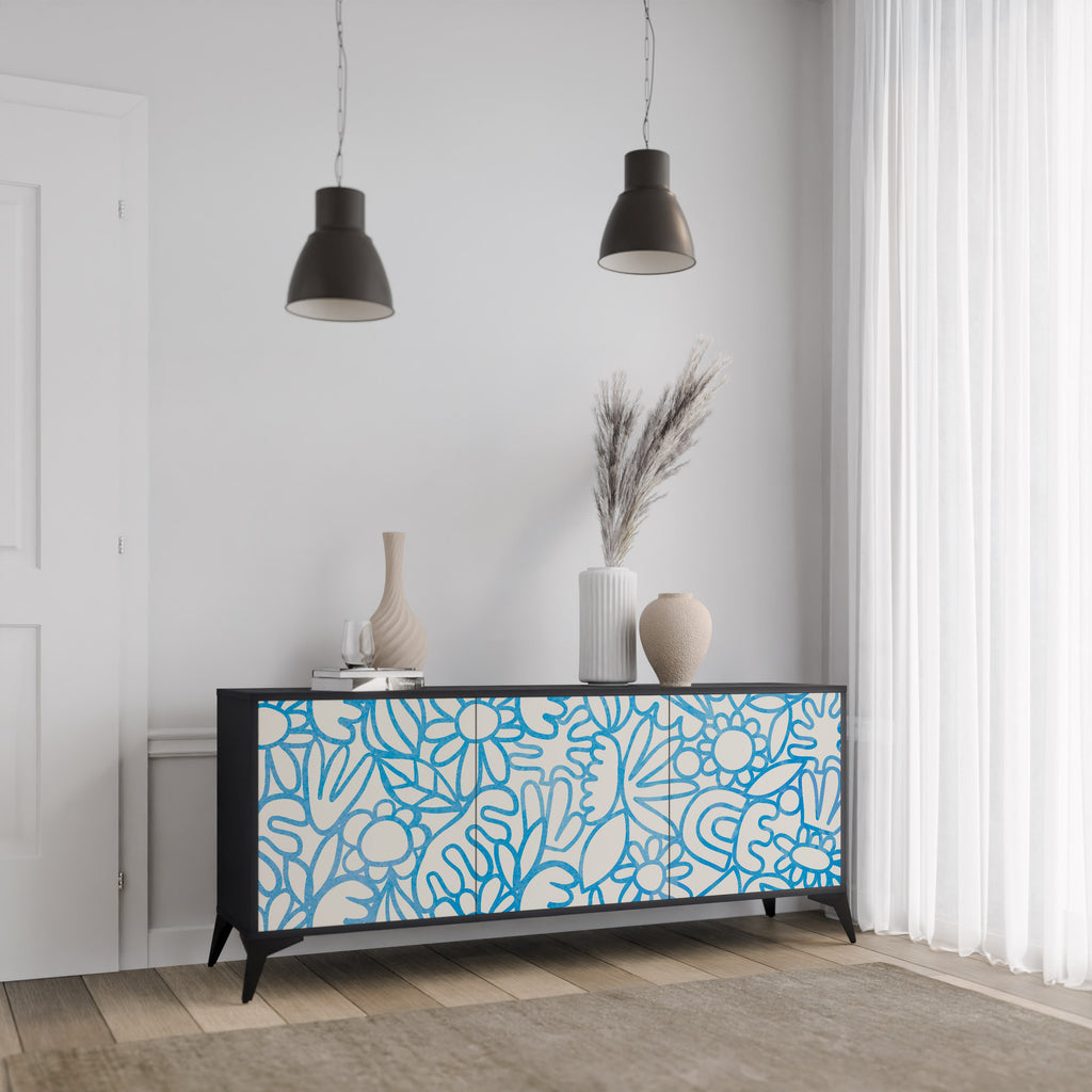 BLOOMY MORNING 3-Door Sideboard