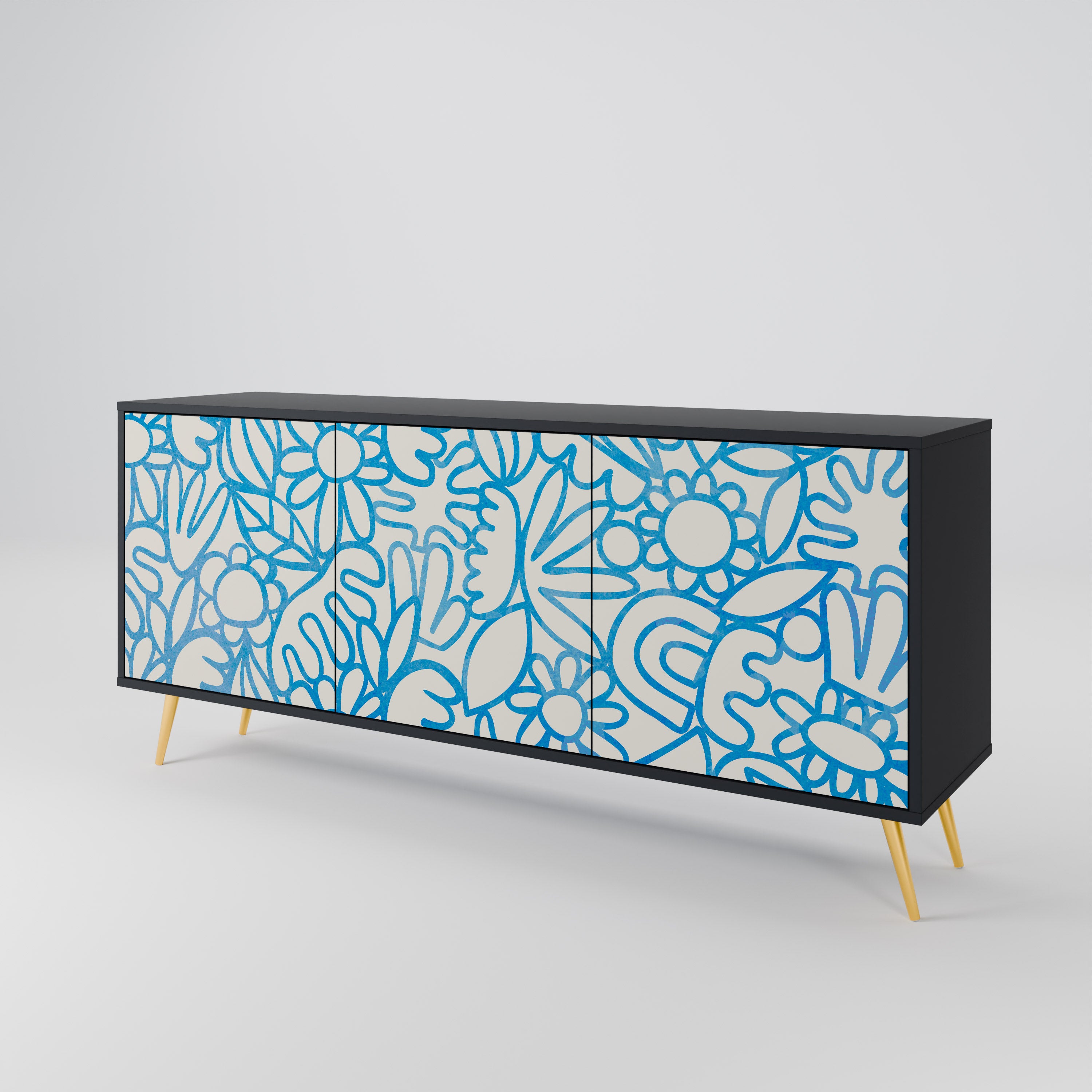 BLOOMY MORNING 3-Door Sideboard