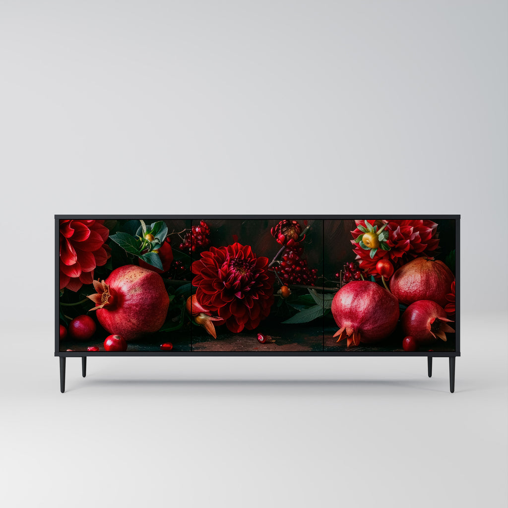 DAHLIAS AND POMEGRANATES 3-Door Sideboard