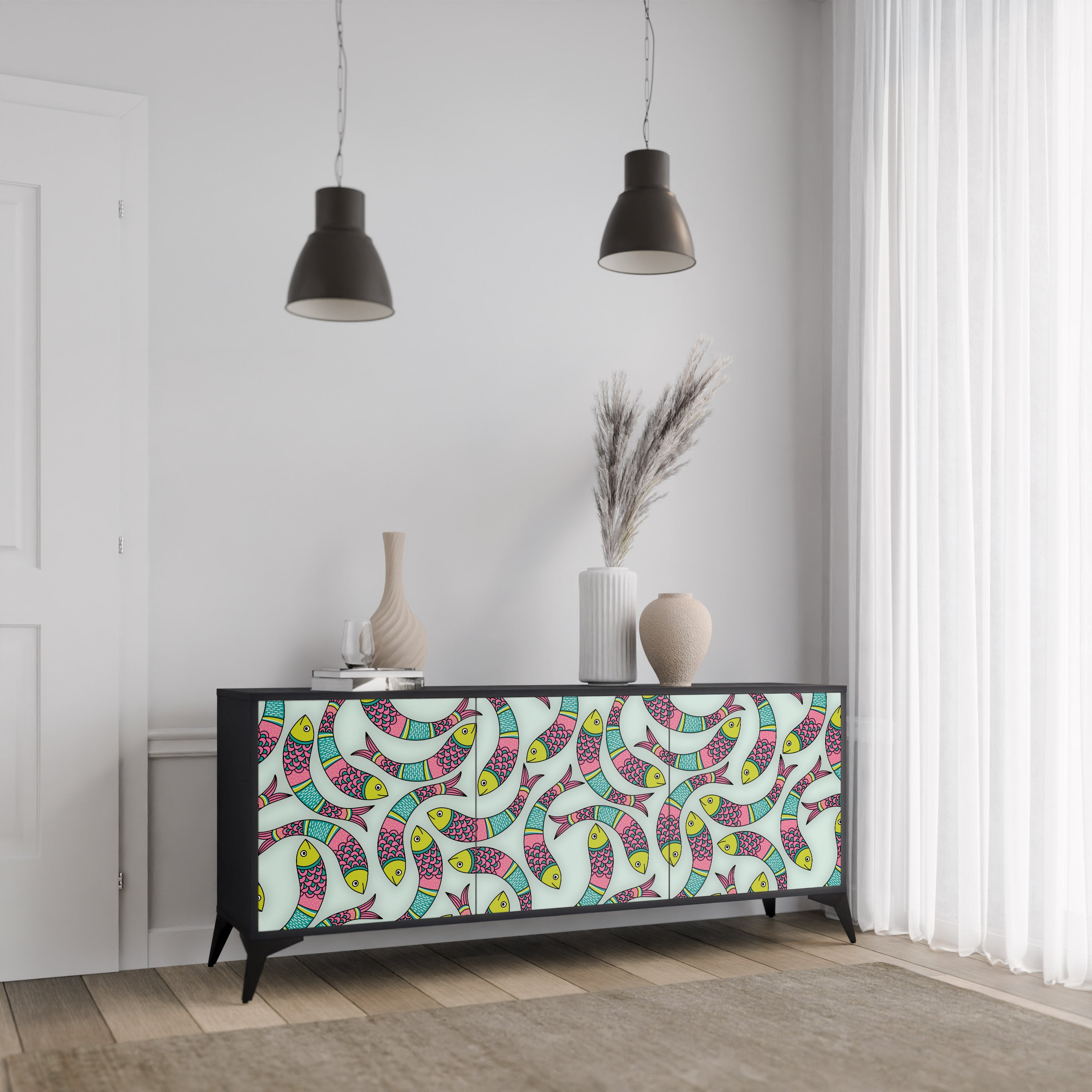 INDIAN FISH 3-Door Sideboard