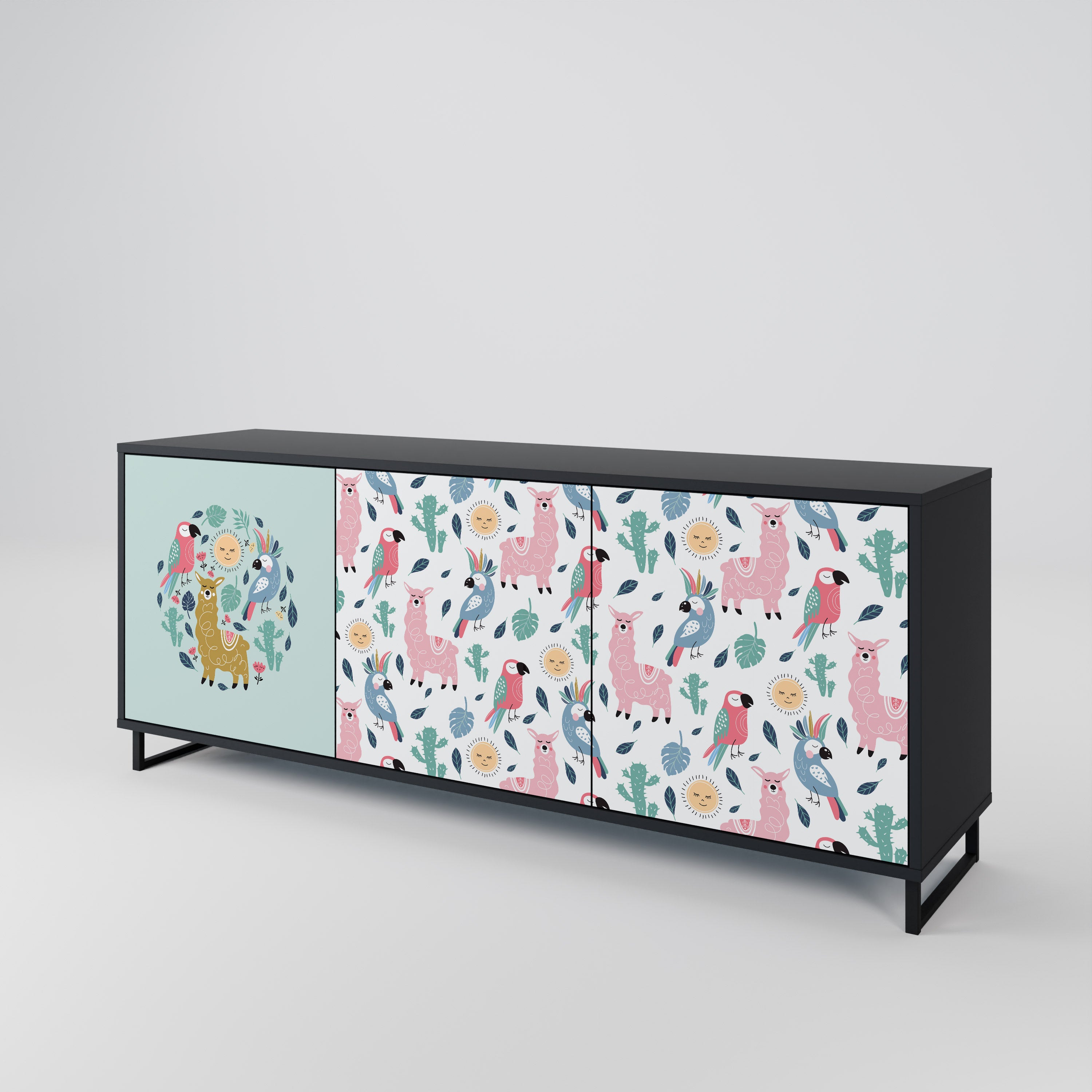 COLORFUL ALPACAS 3-Door Sideboard