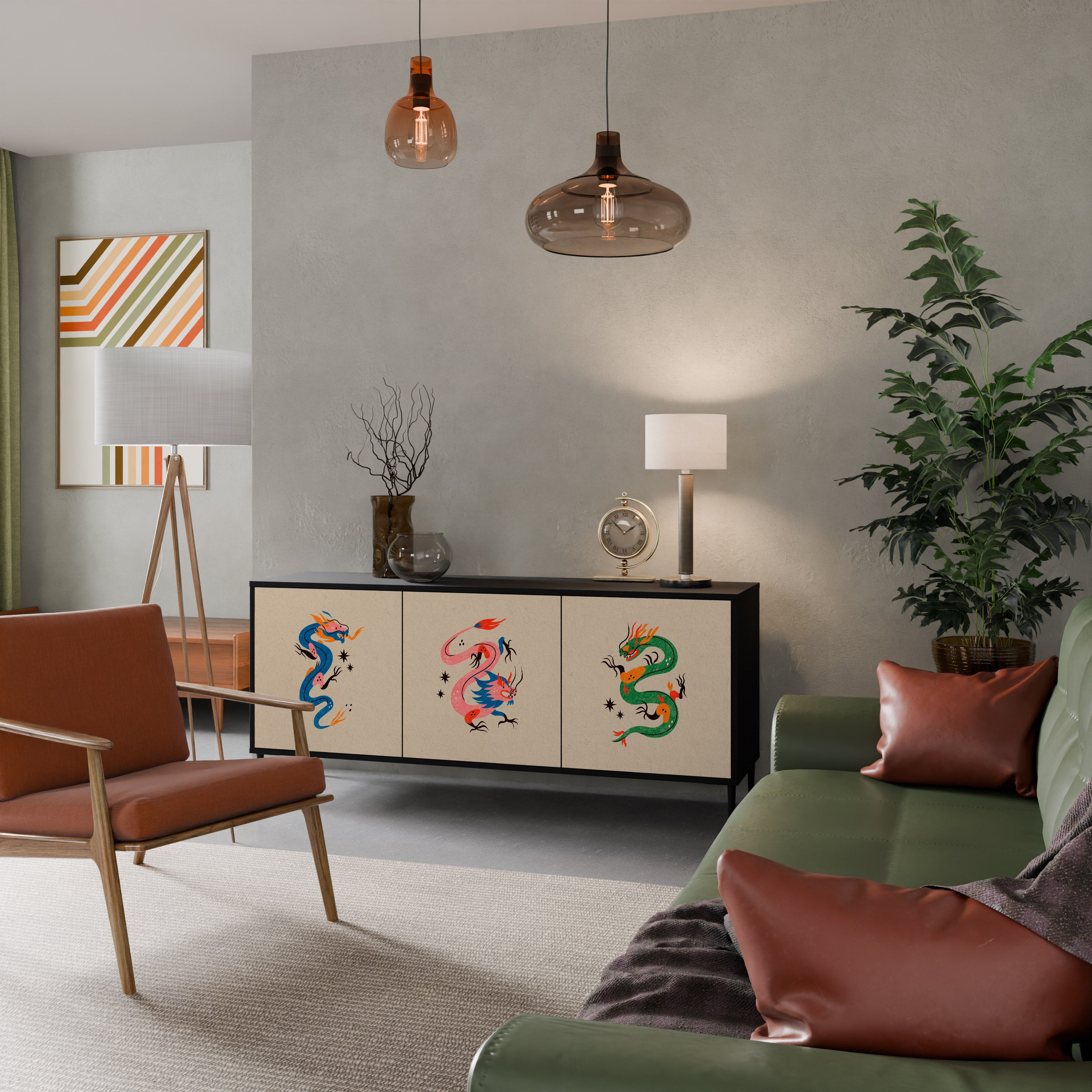 MYTHOLOGICAL CREATURES 3-Door Sideboard