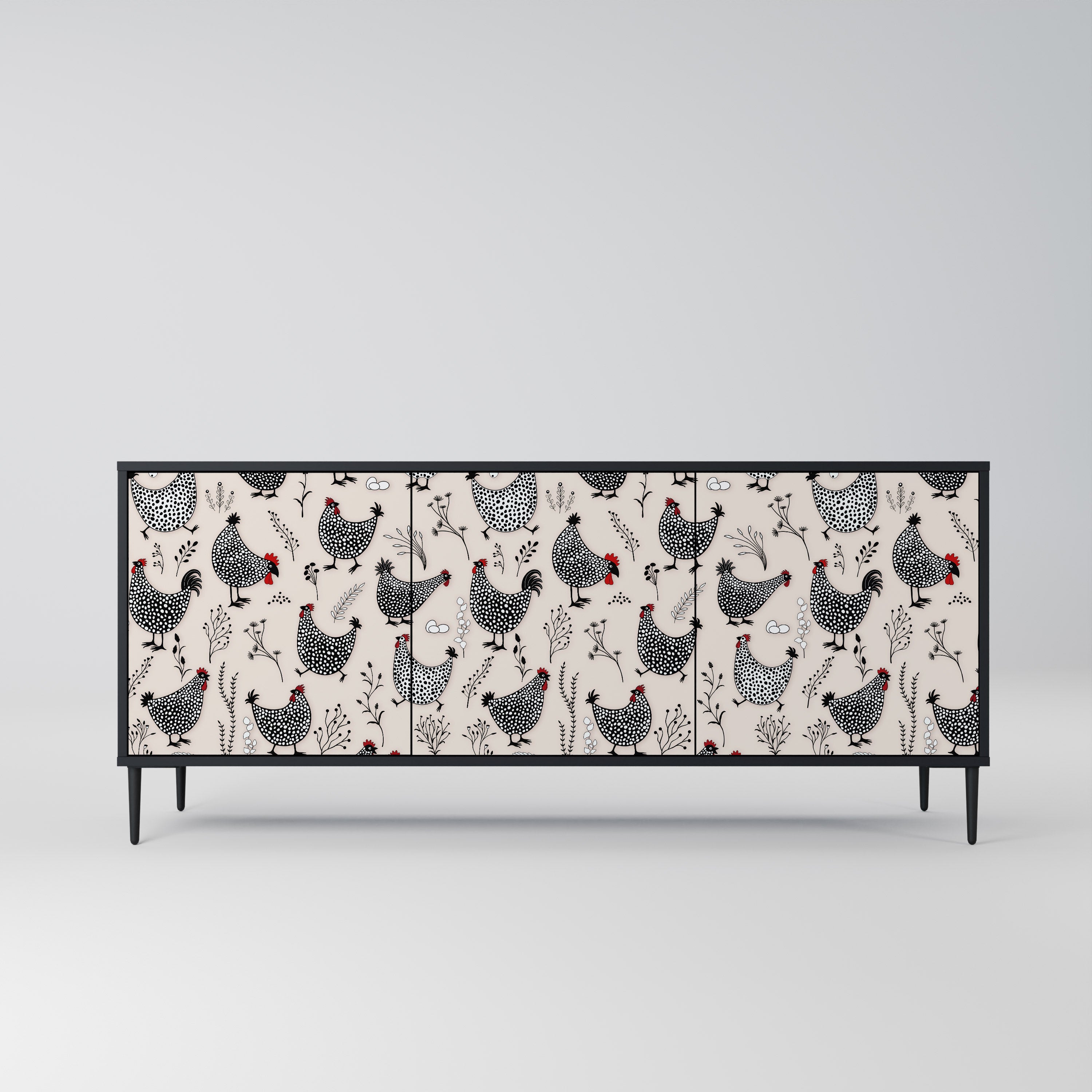 HAPPY HENS 3-Door Sideboard