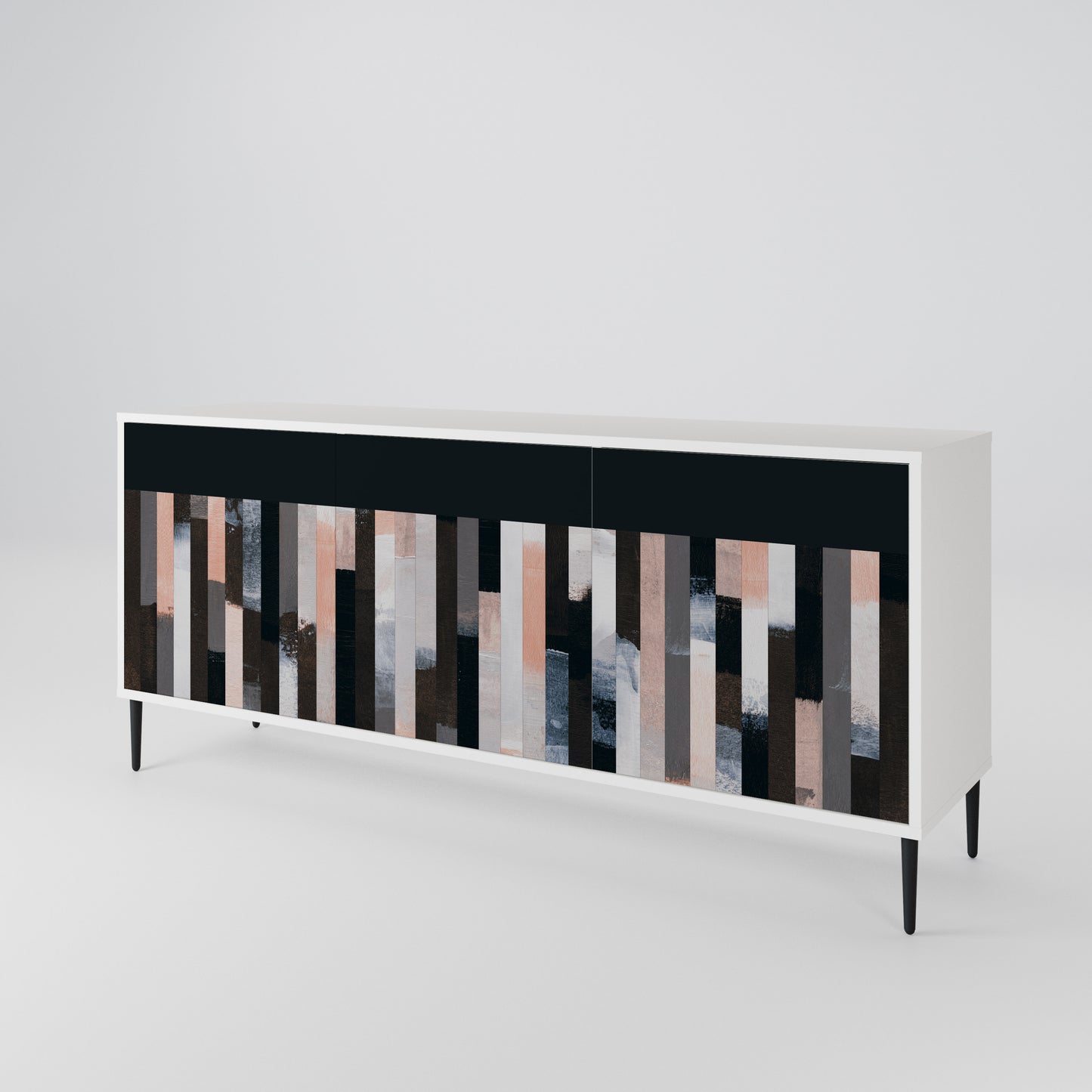 COLLAGE OF RECTANGLES Třídveřová komoda