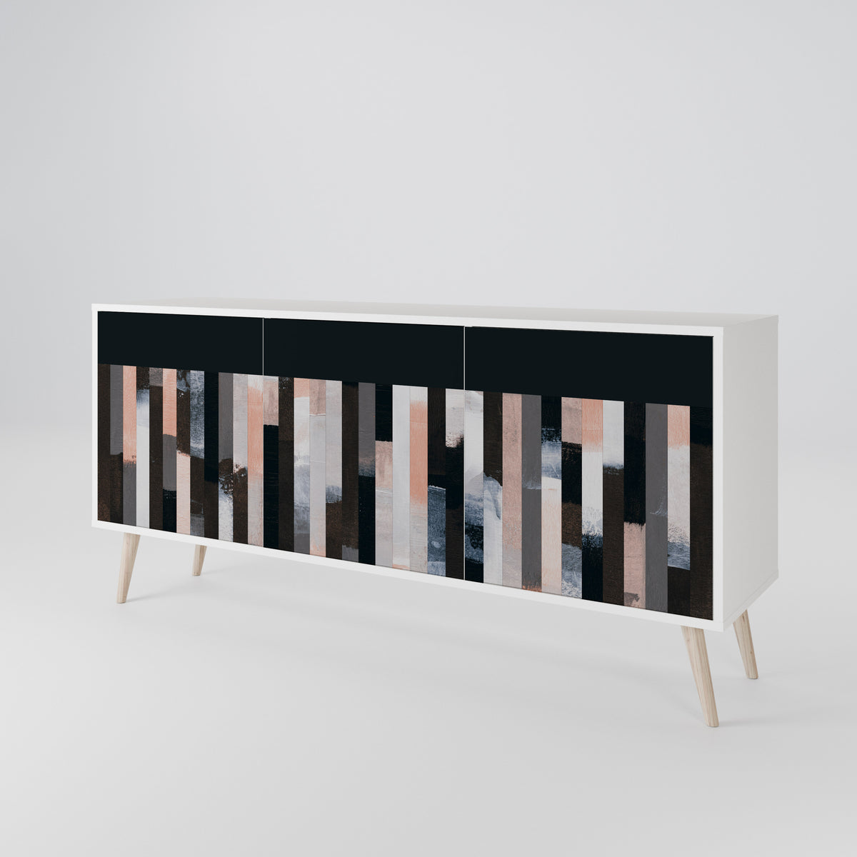 COLLAGE OF RECTANGLES Třídveřová komoda