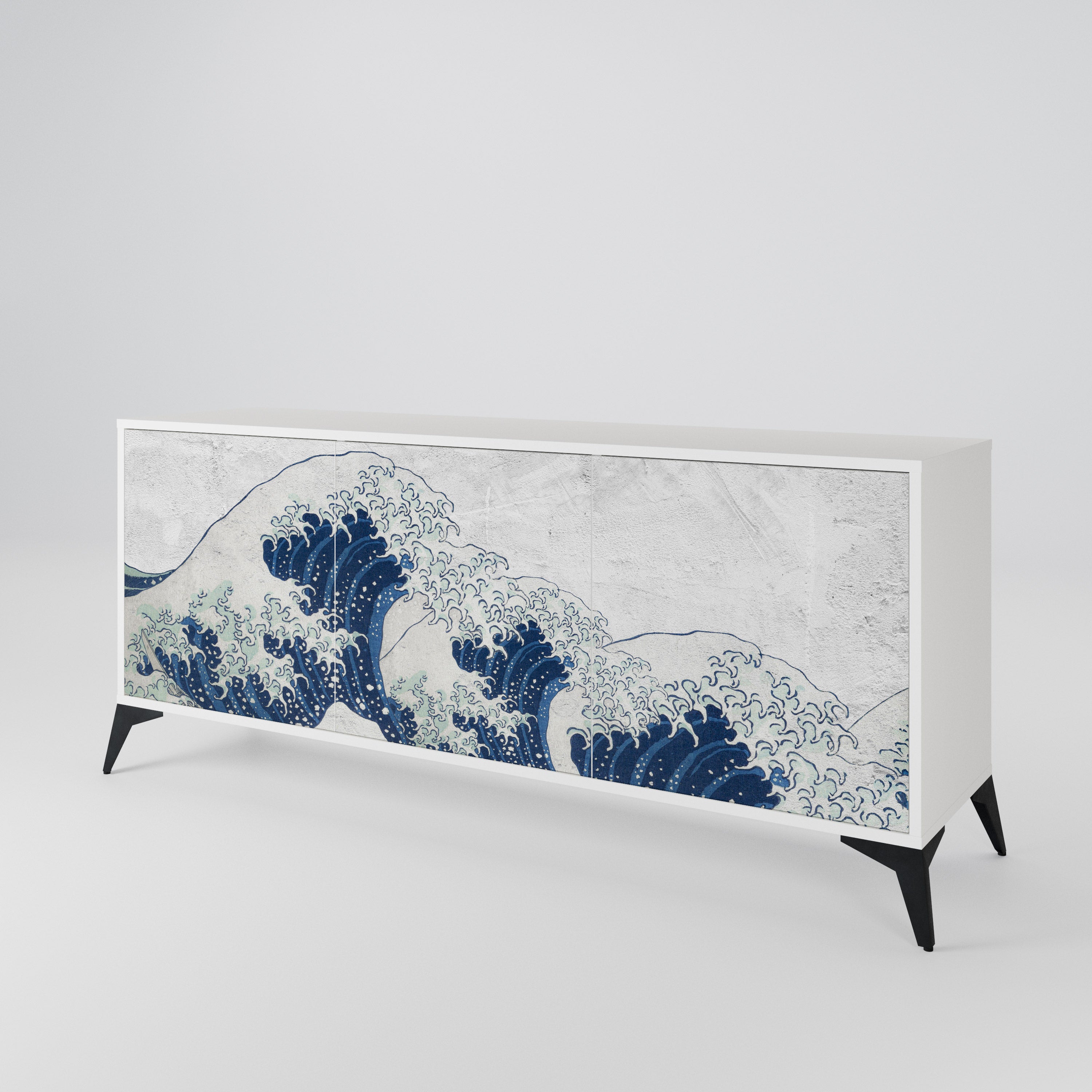 THE GREAT WAVE AT KANAGAWA Třídveřová komoda