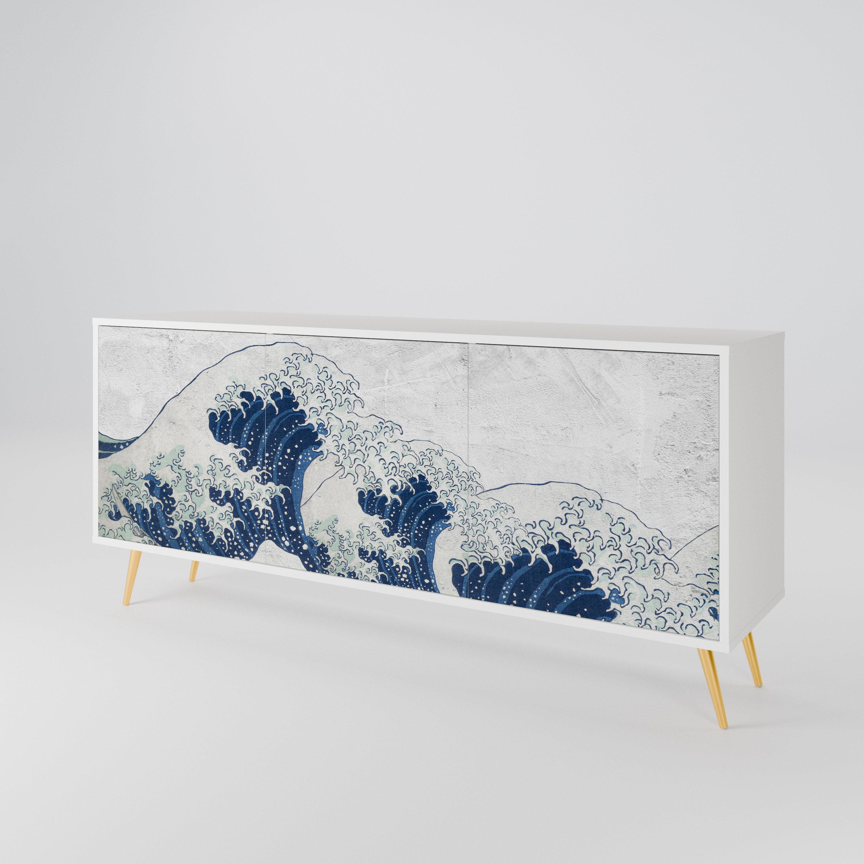 THE GREAT WAVE AT KANAGAWA Třídveřová komoda