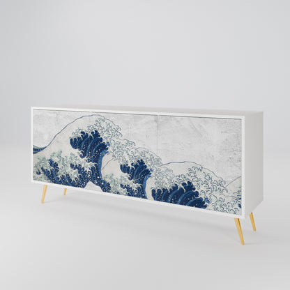 THE GREAT WAVE AT KANAGAWA Třídveřová komoda