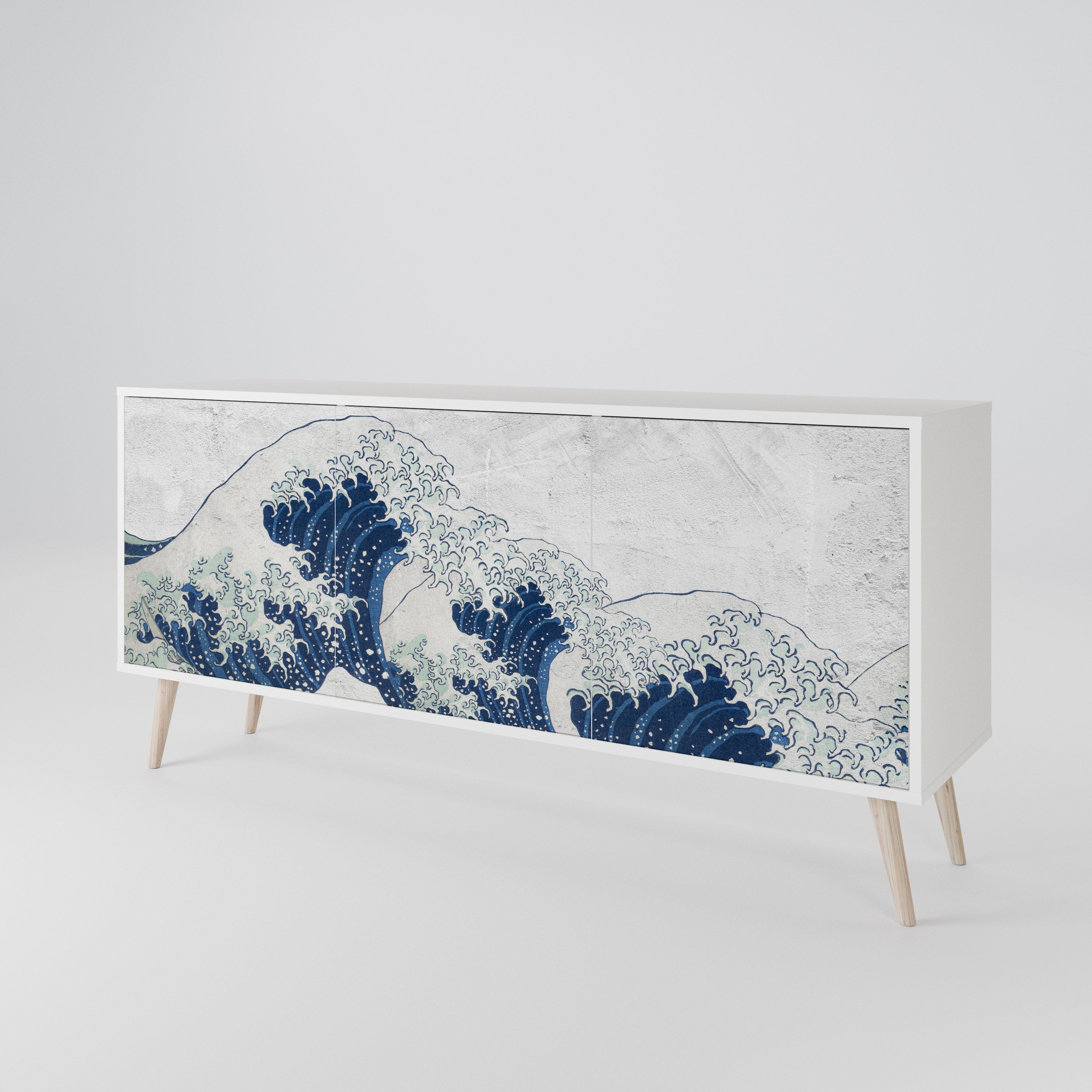 THE GREAT WAVE AT KANAGAWA Třídveřová komoda