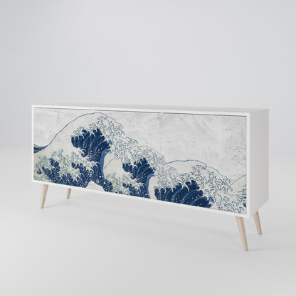 THE GREAT WAVE AT KANAGAWA Třídveřová komoda