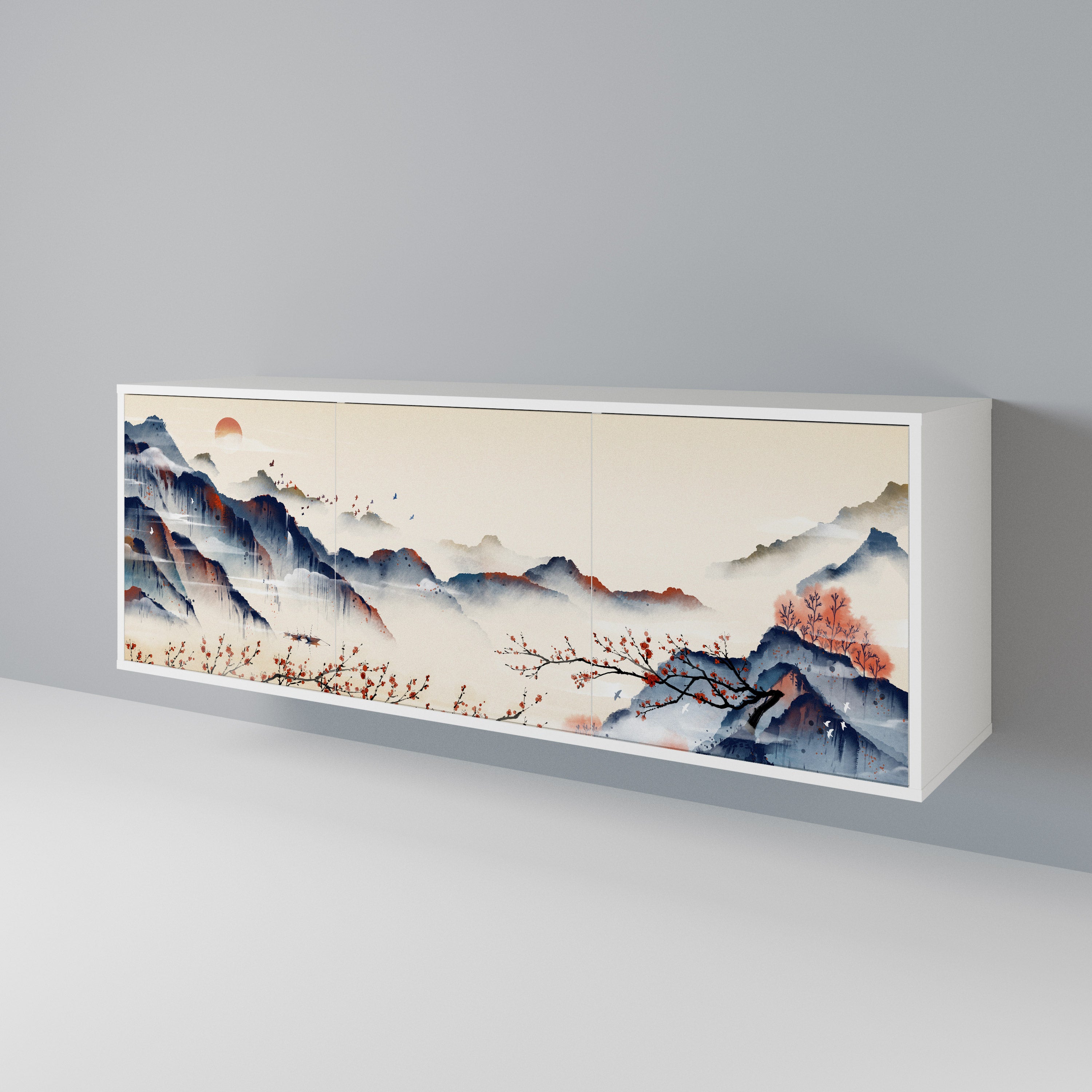 JAPANESE LANDSCAPE Třídveřová komoda