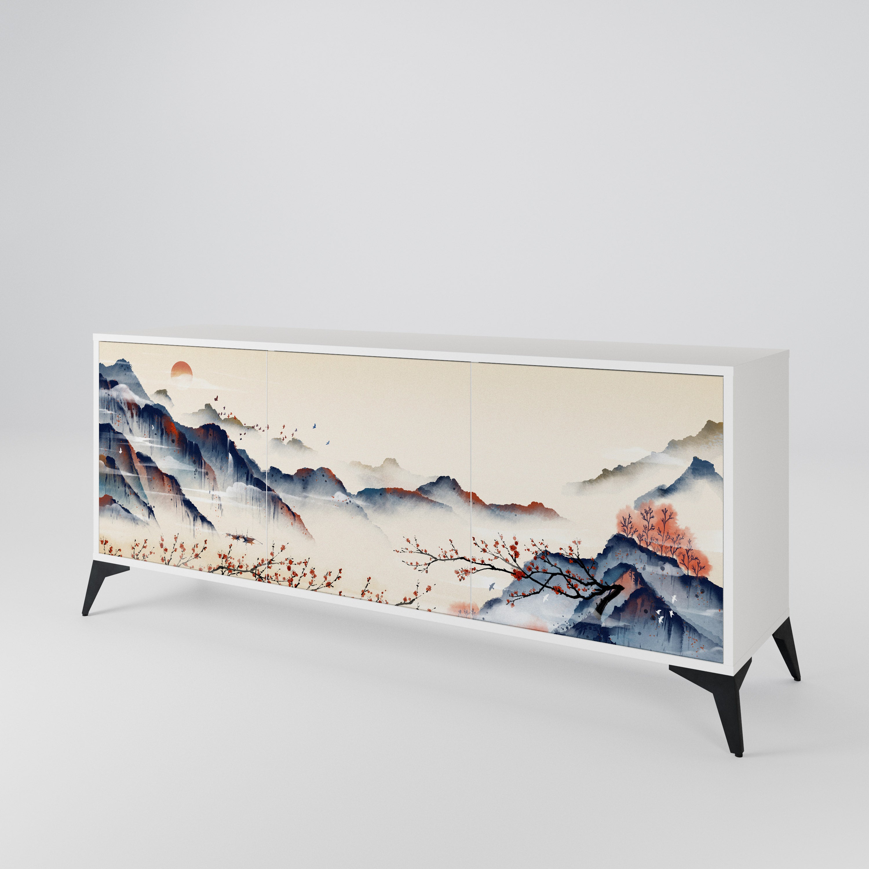 JAPANESE LANDSCAPE Třídveřová komoda