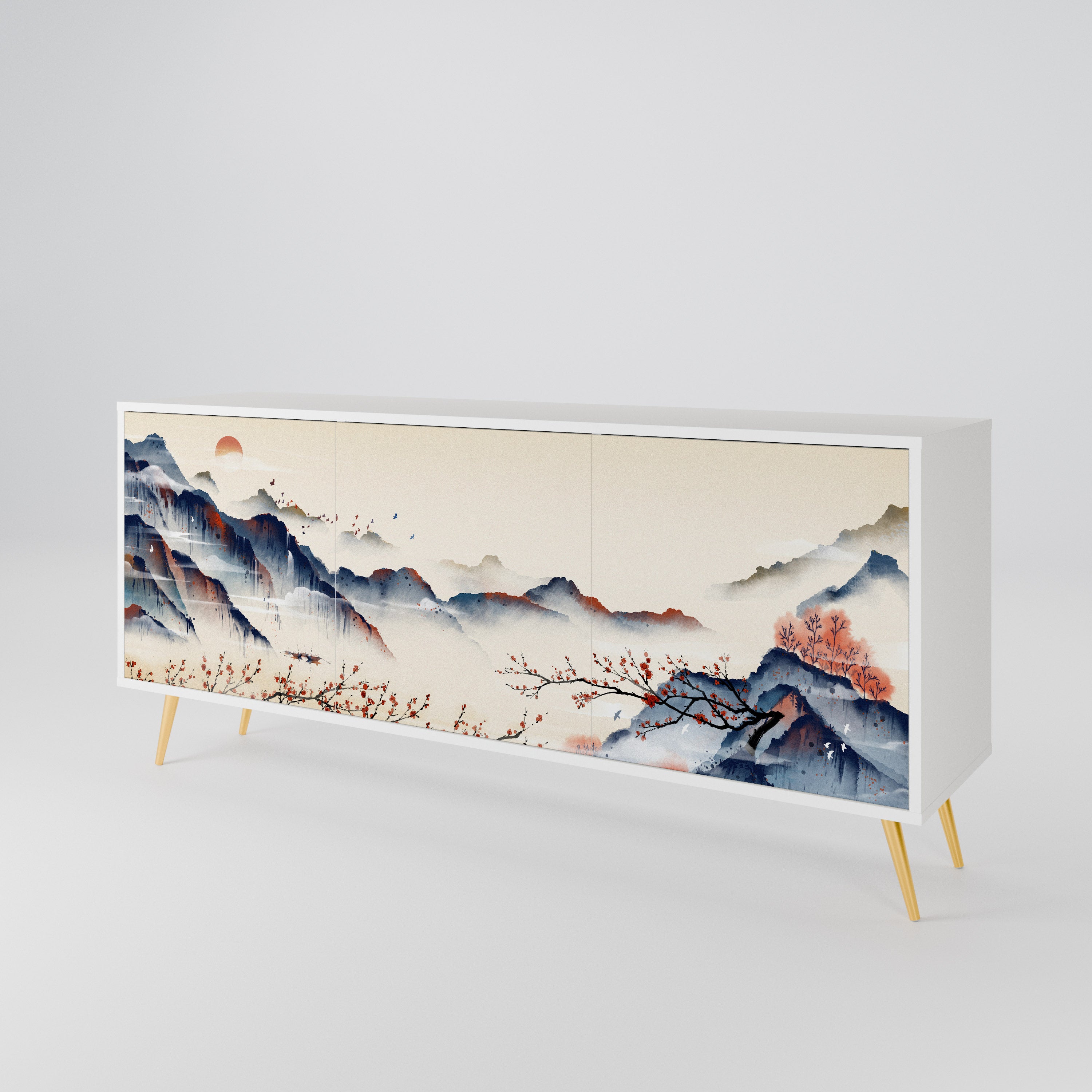 JAPANESE LANDSCAPE Třídveřová komoda