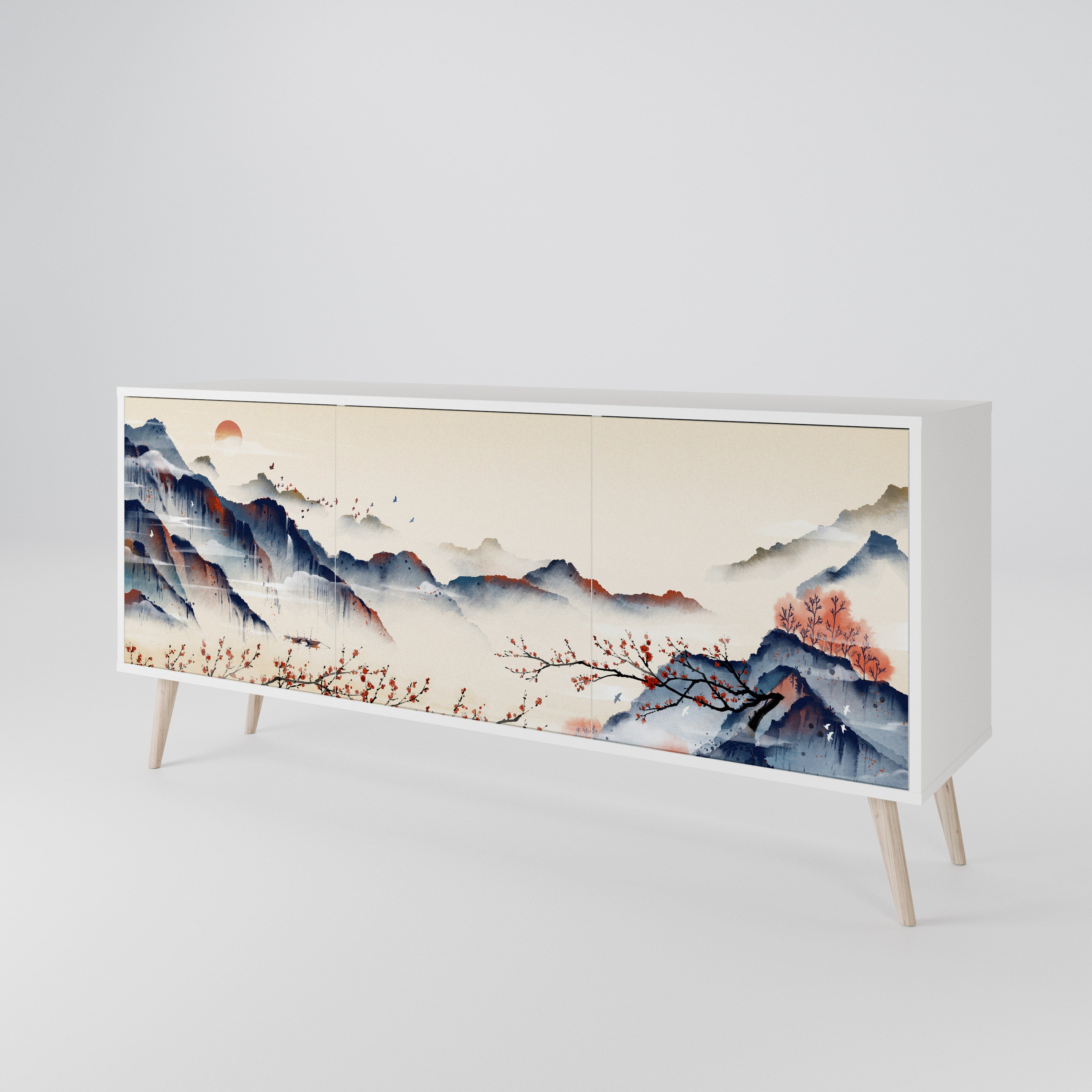 JAPANESE LANDSCAPE Třídveřová komoda