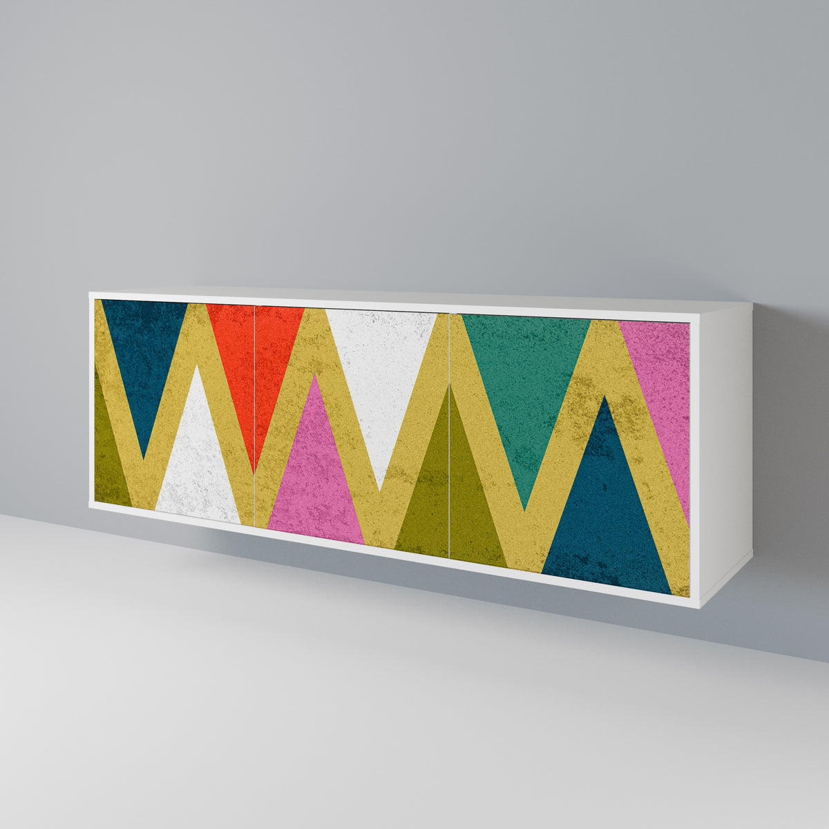 COLORFUL TRIANGLES Třídveřová komoda