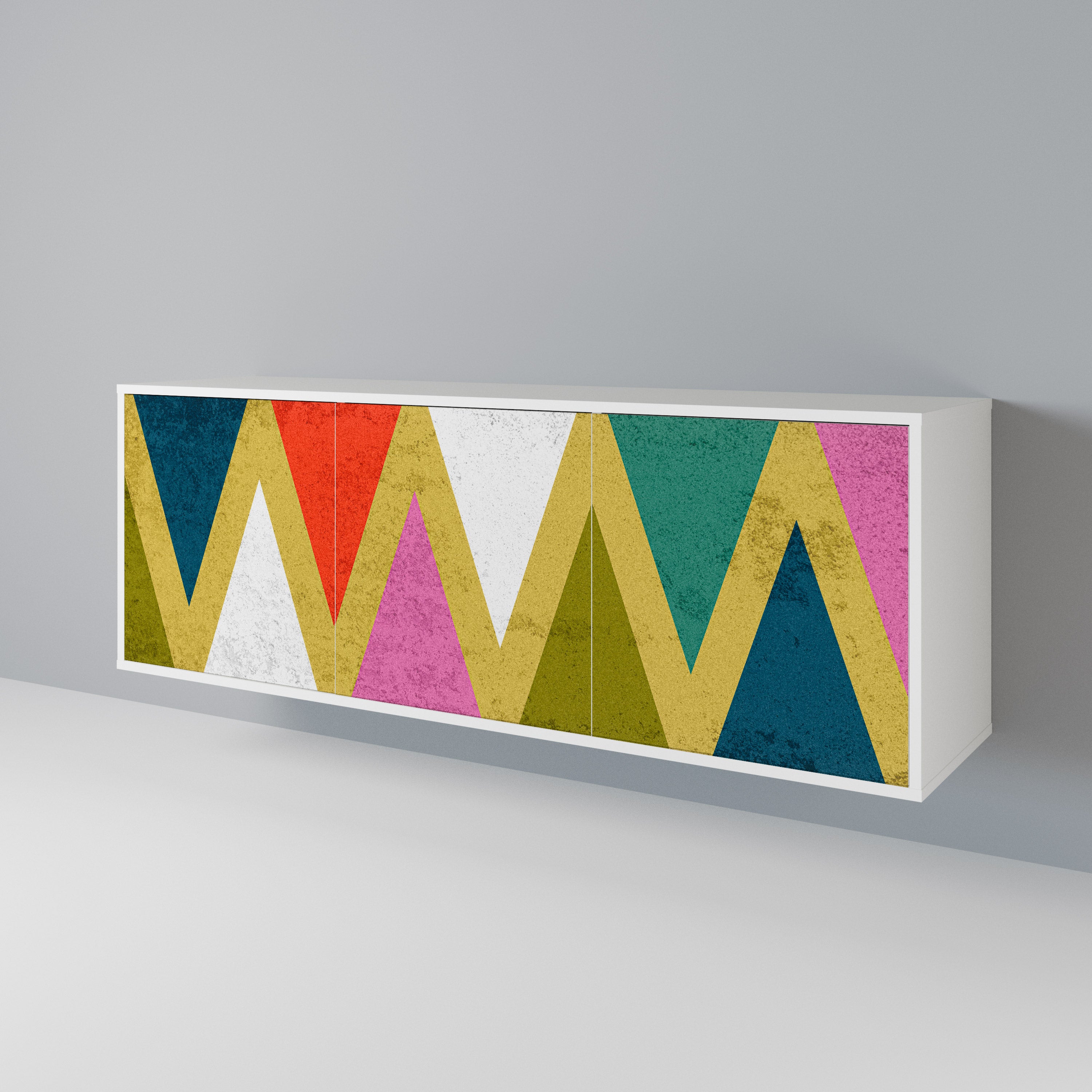 COLORFUL TRIANGLES Třídveřová komoda