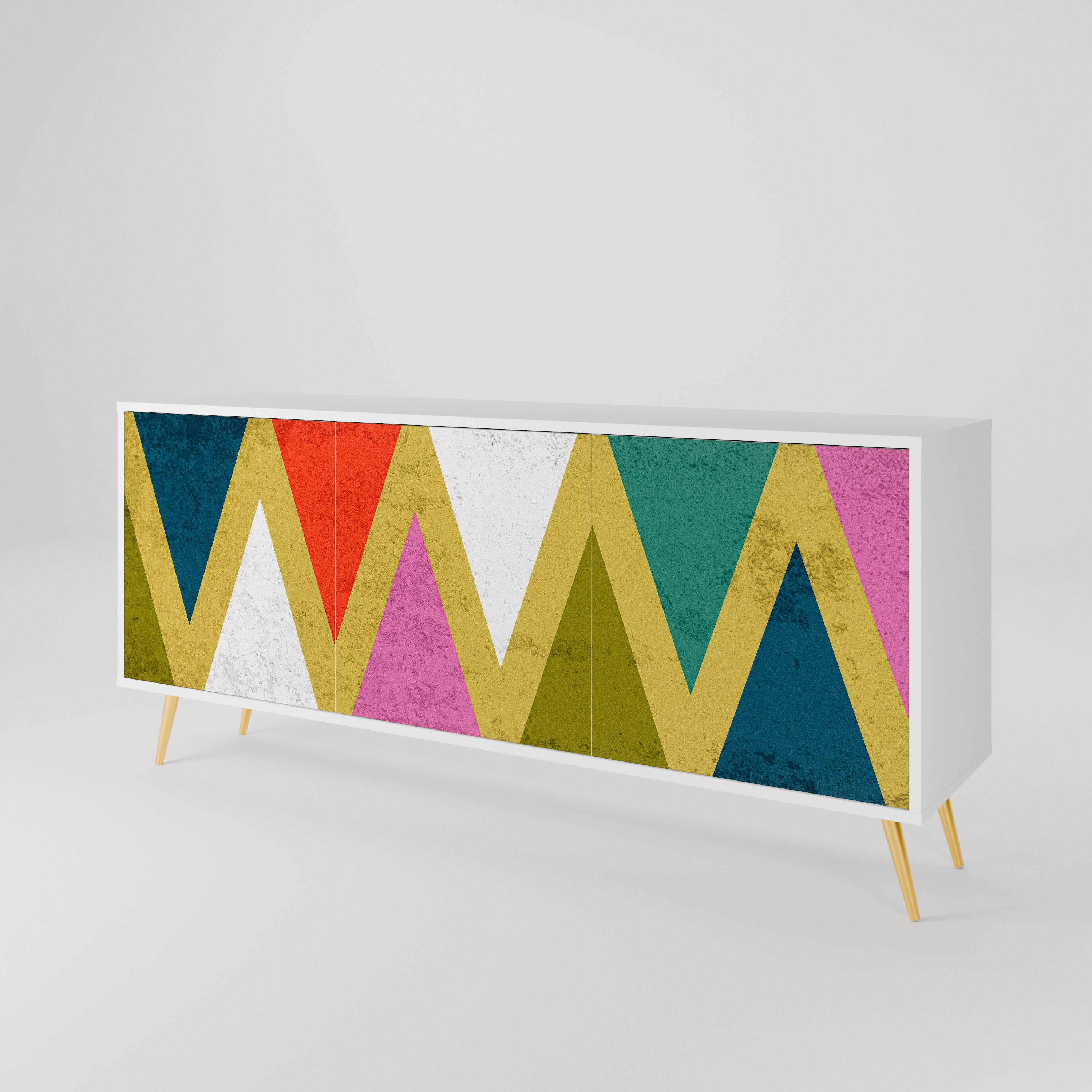 COLORFUL TRIANGLES Třídveřová komoda
