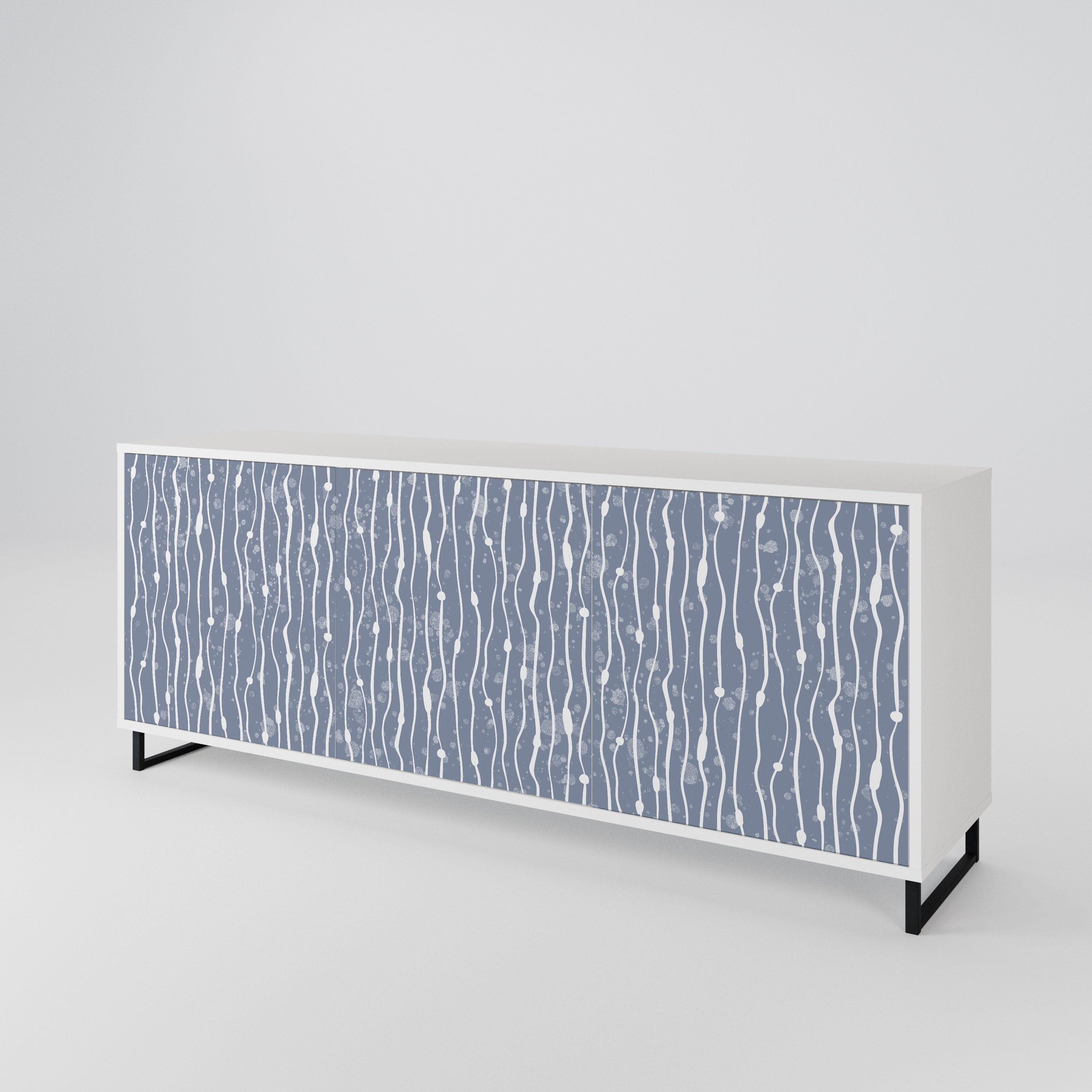 GRAPHITE RAIN Třídveřová komoda