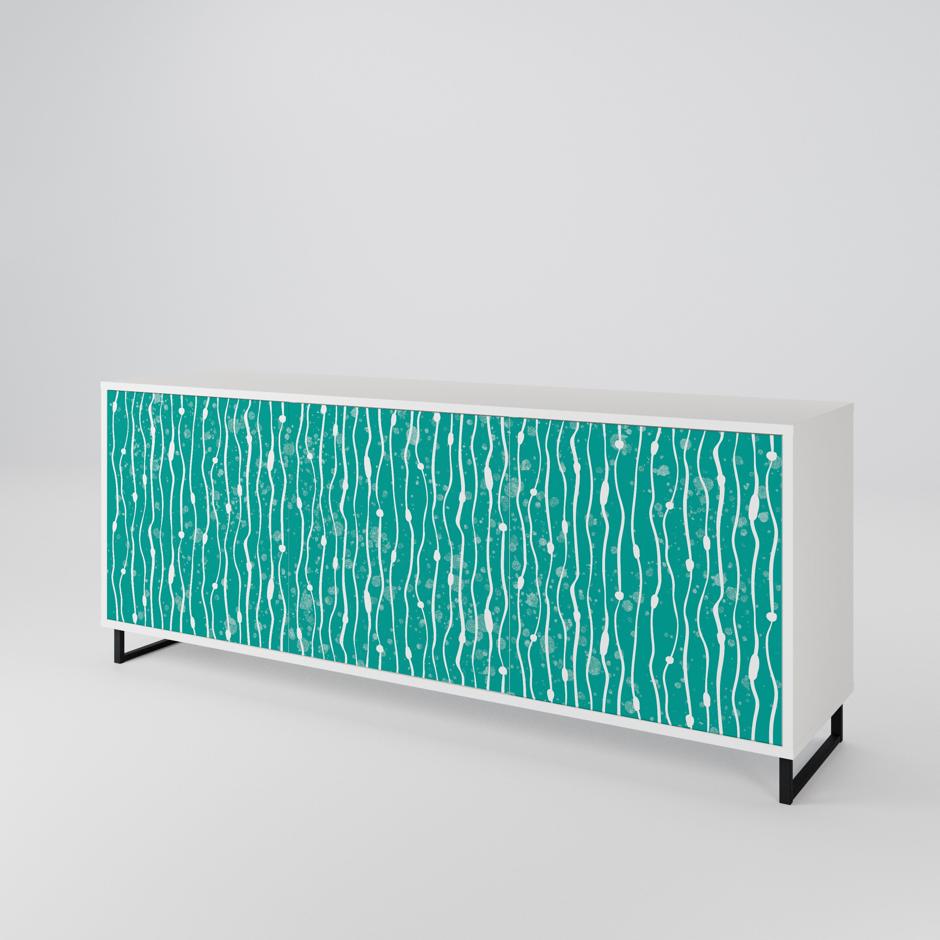 TURQUOISE RAIN Třídveřová komoda