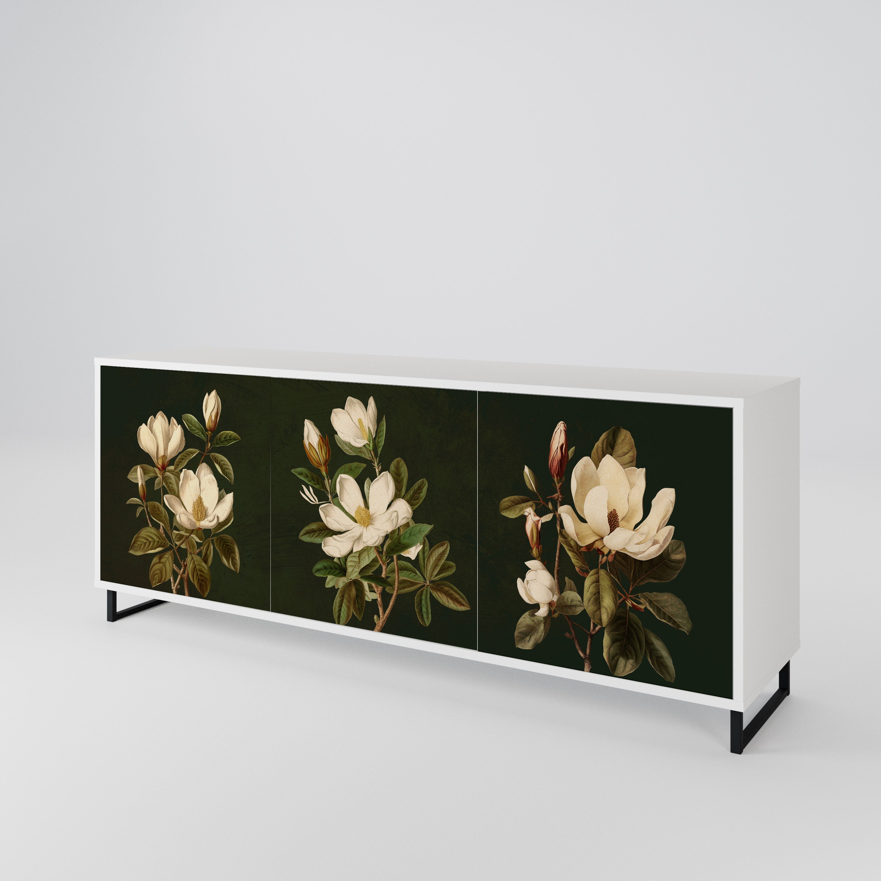 FLORAL NOIR Třídveřová komoda
