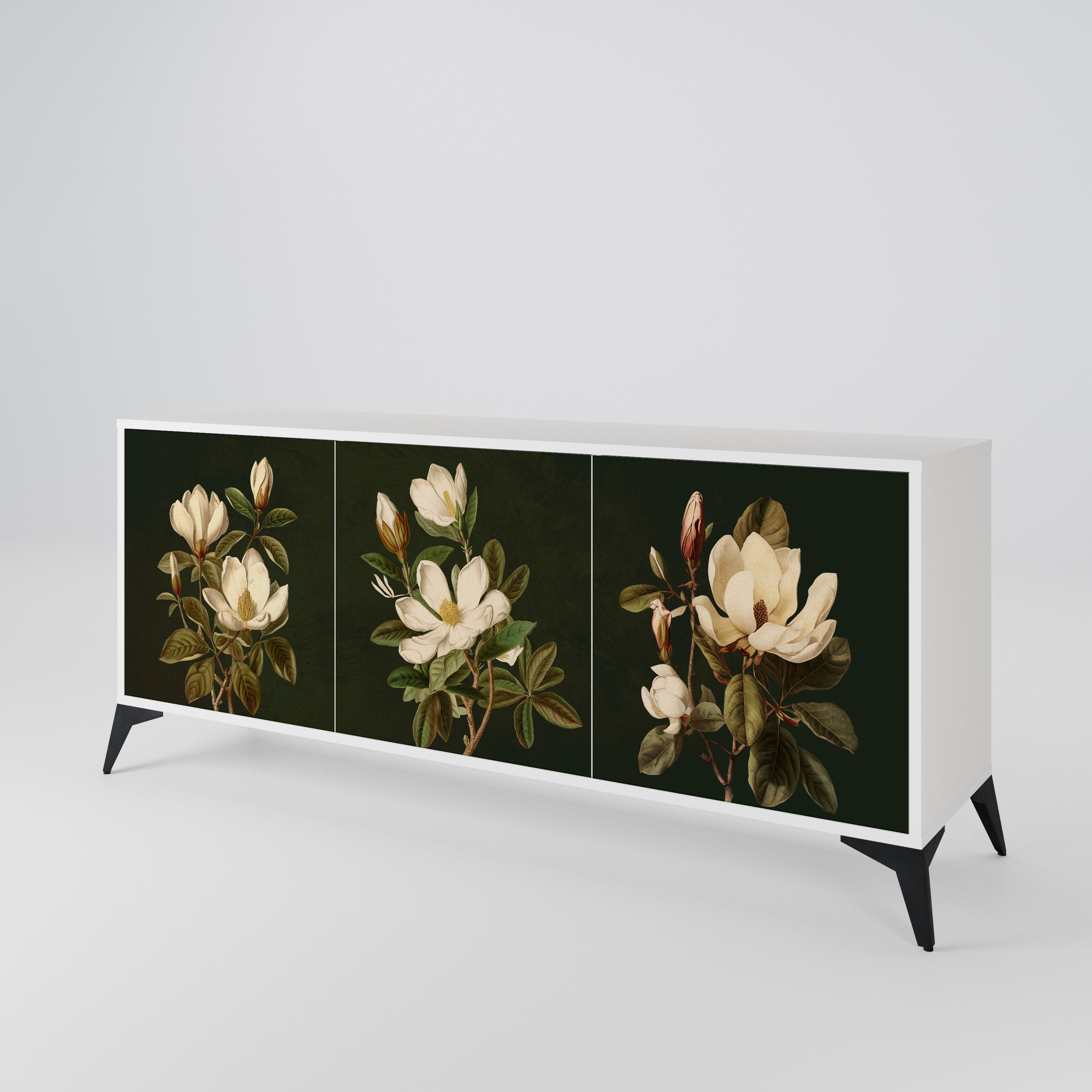 FLORAL NOIR Třídveřová komoda