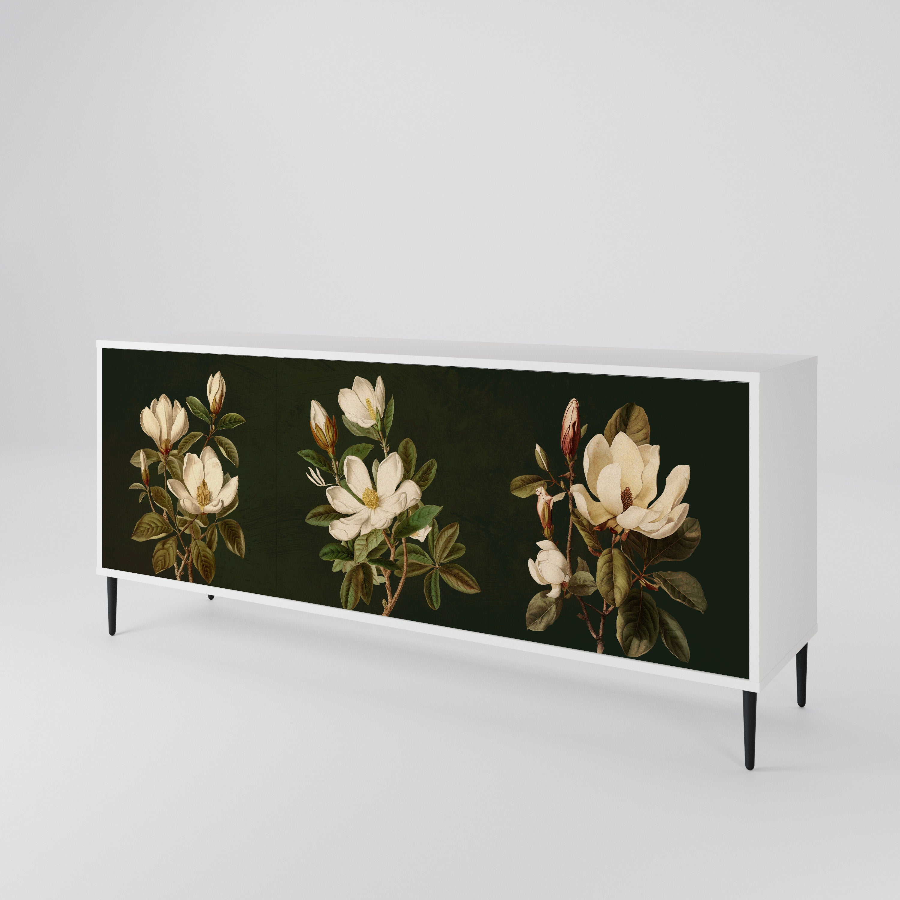FLORAL NOIR Třídveřová komoda