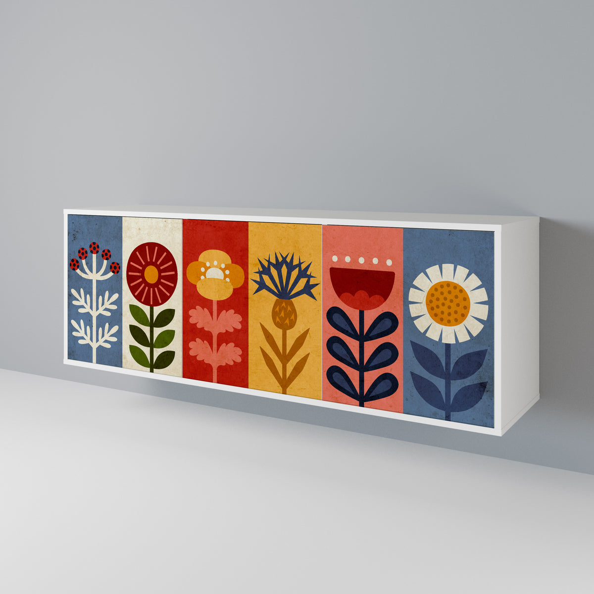 SCANDIC FLOWERET Třídveřová komoda