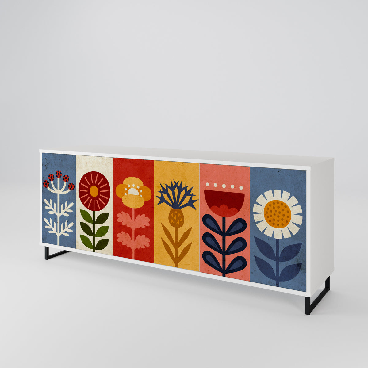 SCANDIC FLOWERET Třídveřová komoda