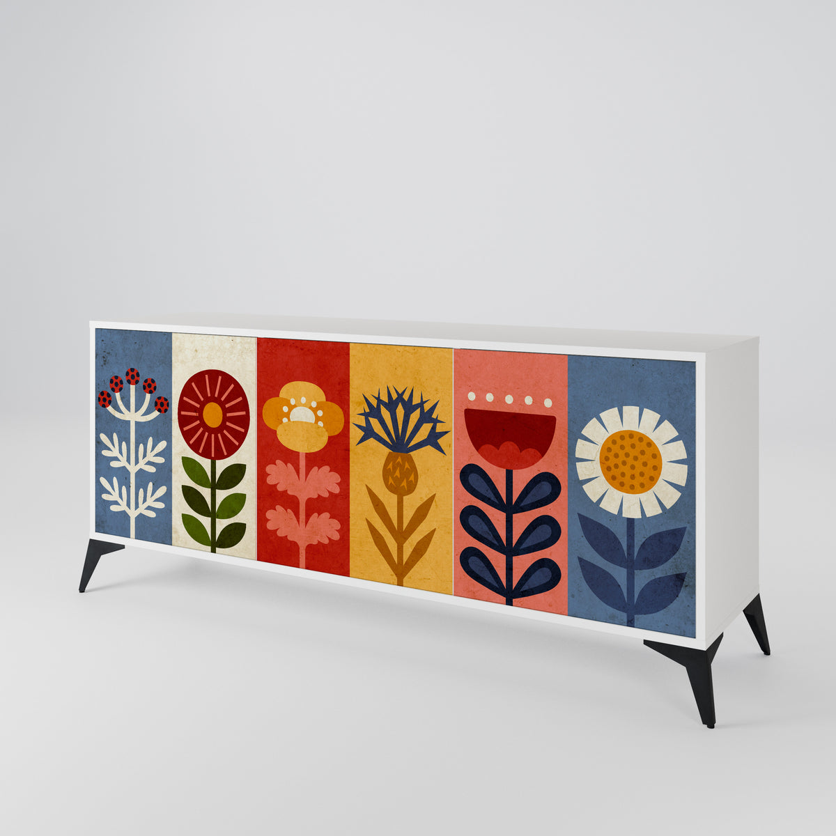 SCANDIC FLOWERET Třídveřová komoda