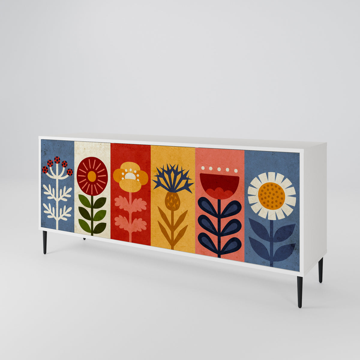 SCANDIC FLOWERET Třídveřová komoda