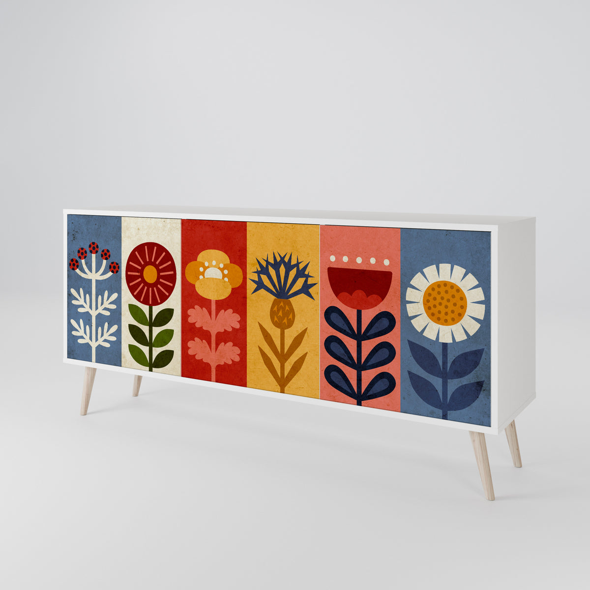 SCANDIC FLOWERET Třídveřová komoda