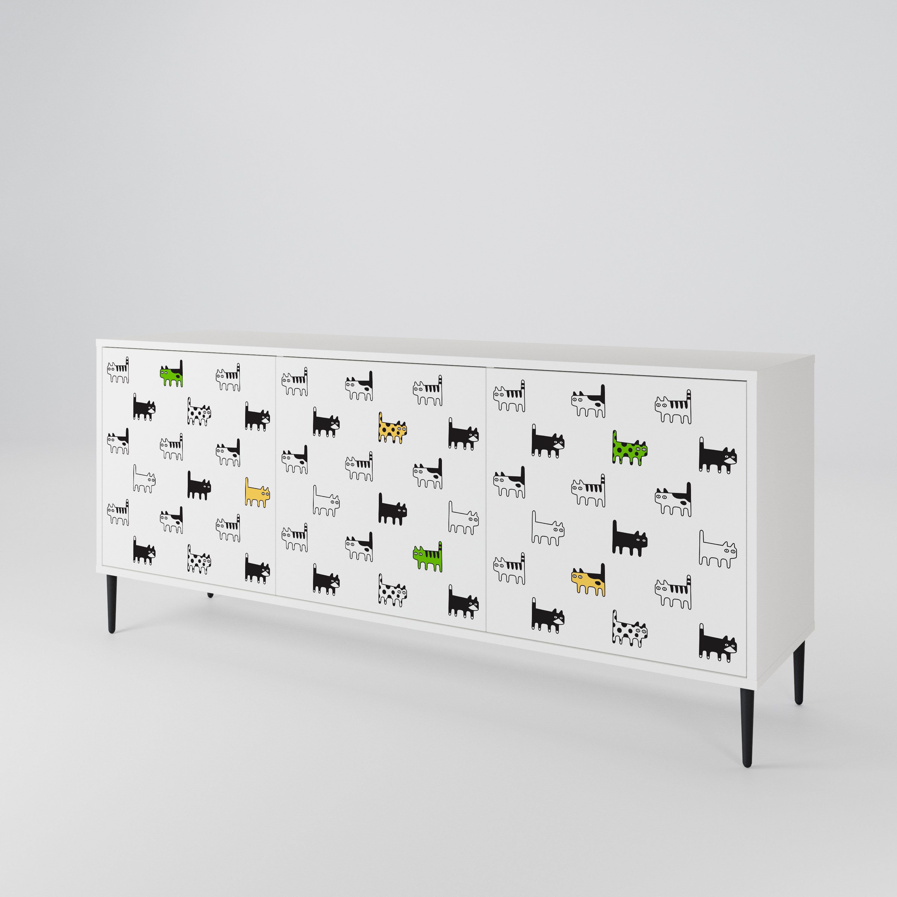 CATS COMPILATION Třídveřová komoda